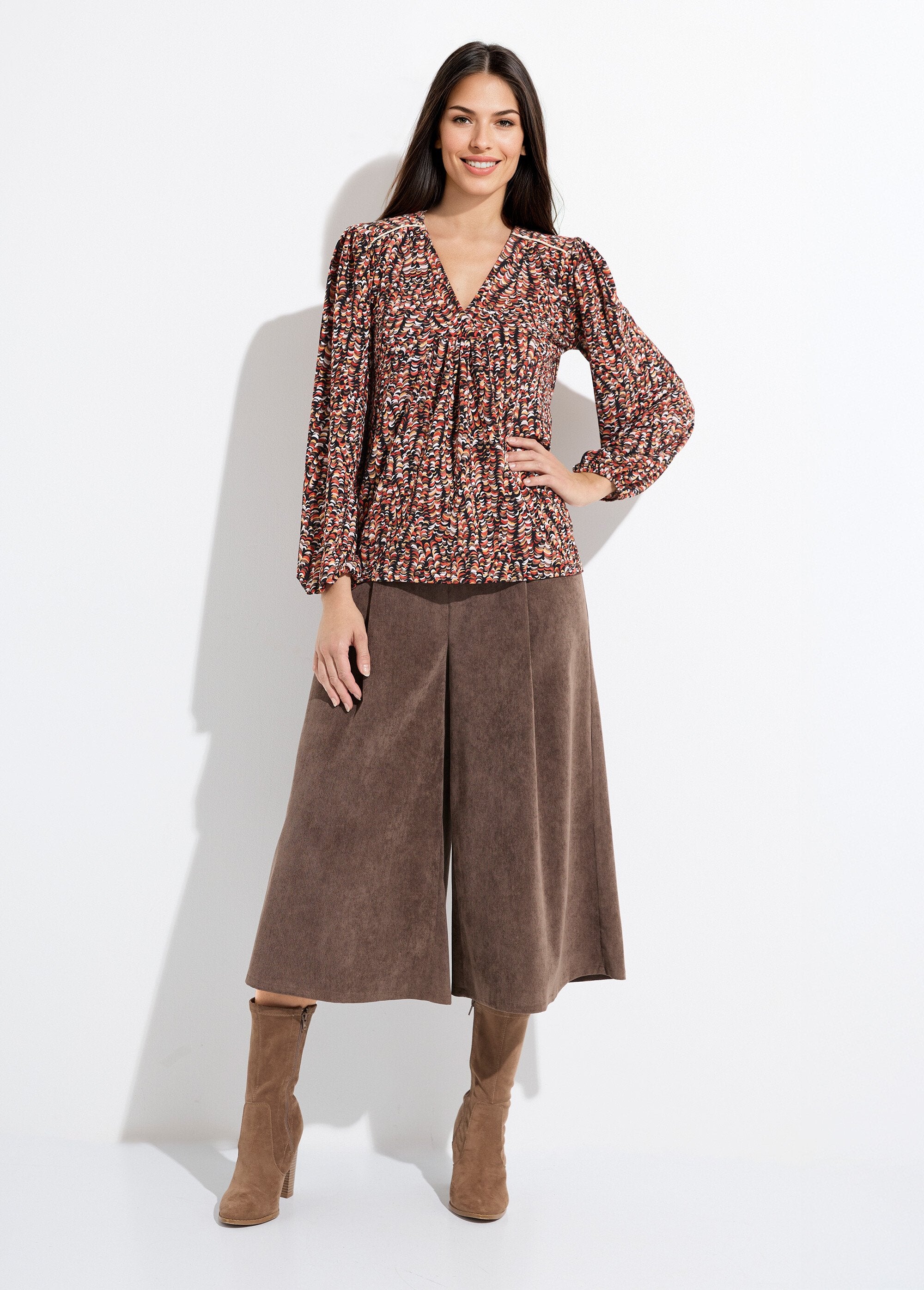 Losjes_vallend_T-shirt_met_grafische_print_Noir_et_miel_SF1_slim