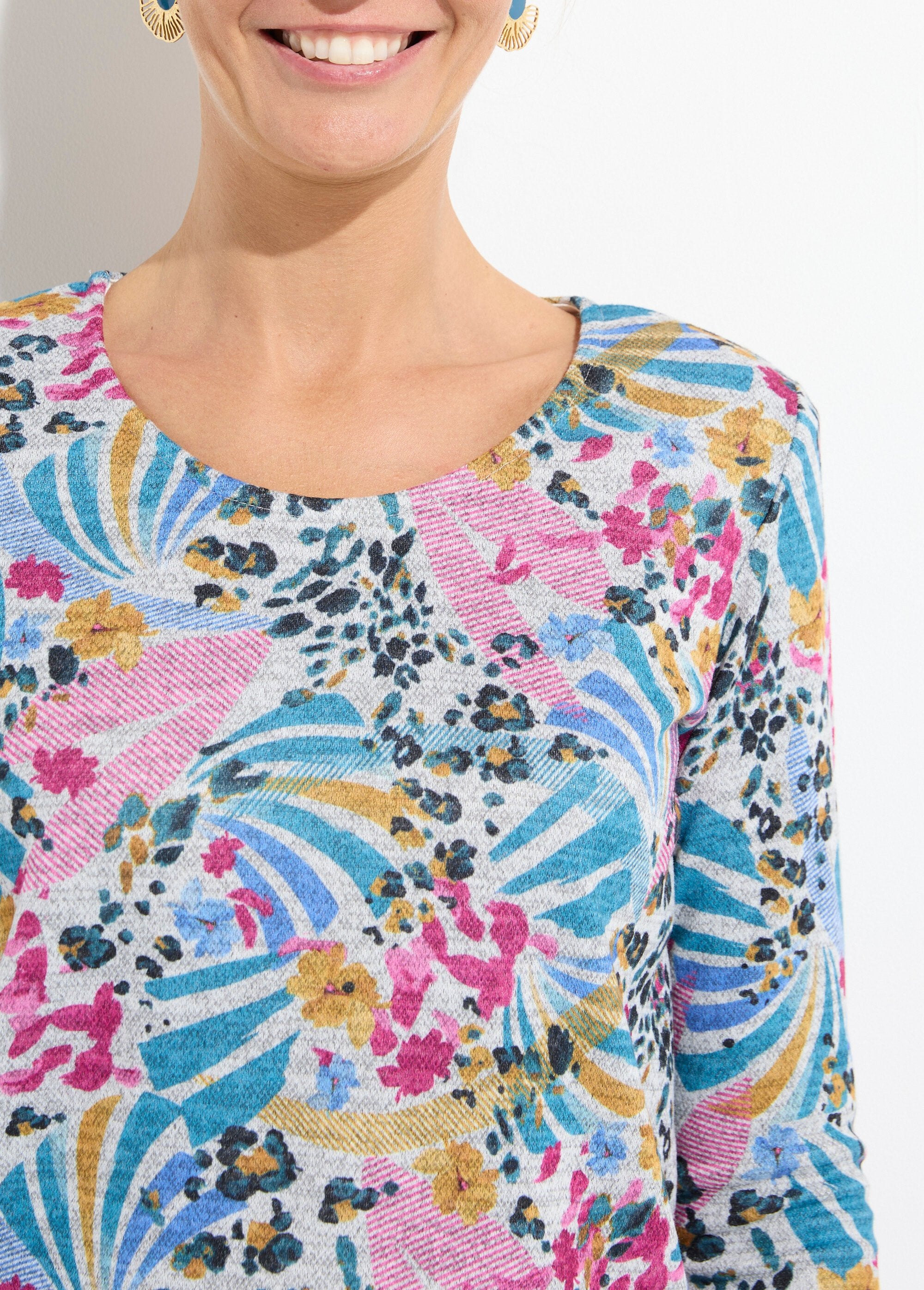 Warm_T-shirt_met_opdruk,_ronde_hals,_lange_mouwen_Gris_et_rose_DE1_slim