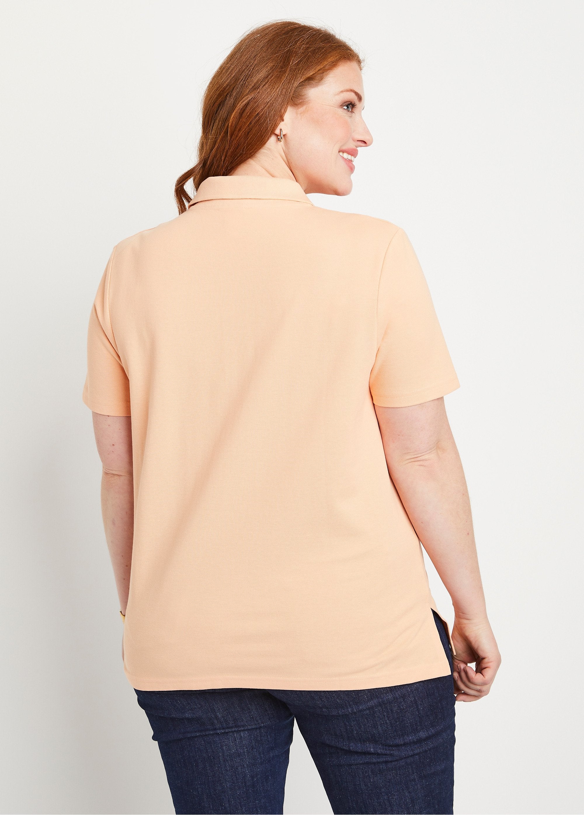 Gebreid_katoenen_polo_hals_T-shirt_Meloen_DO1_curvy