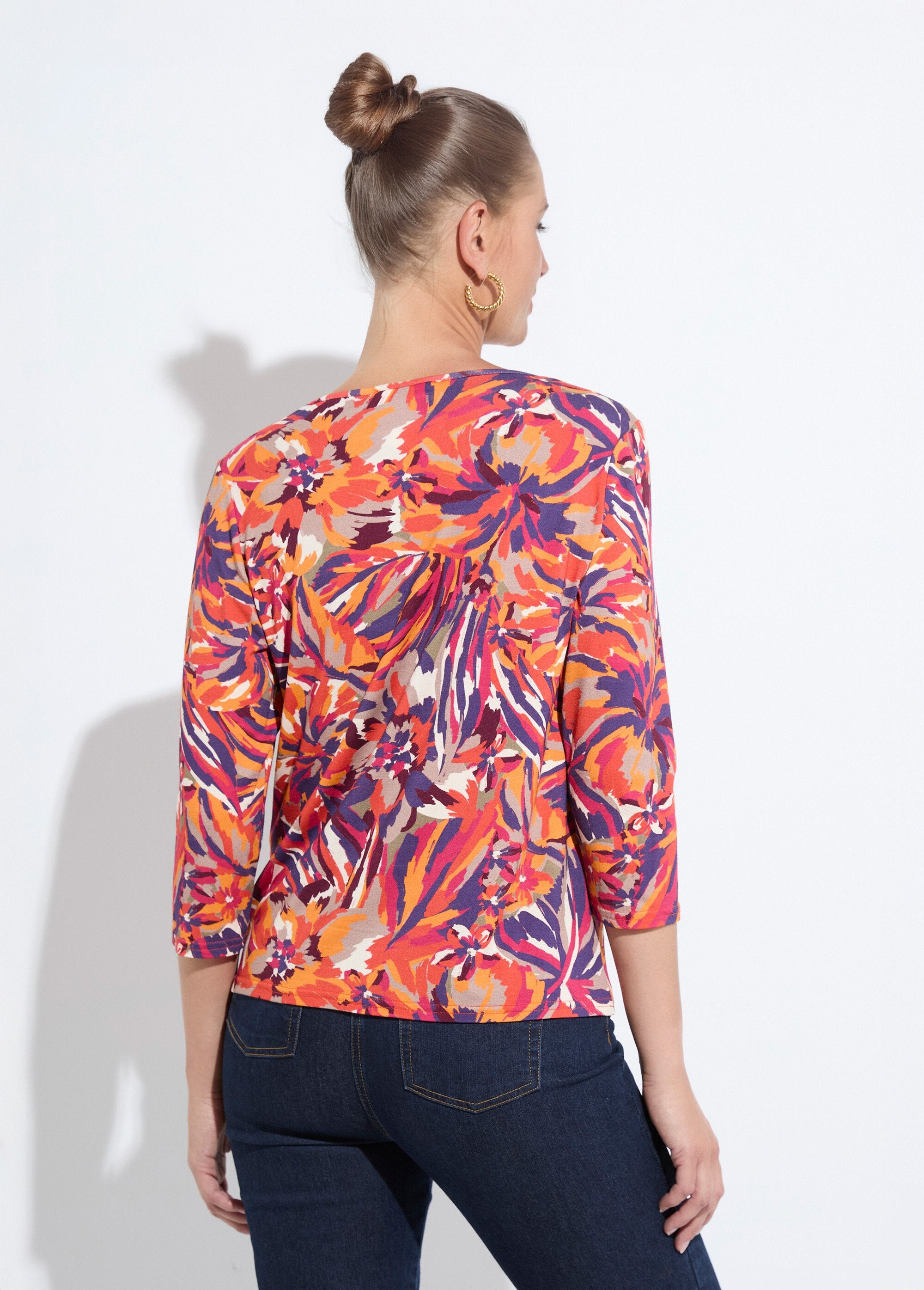 Bedrukt_T-shirt_met_ronde_hals_en_3/4_mouwen_Imprime_miel_DO1_slim