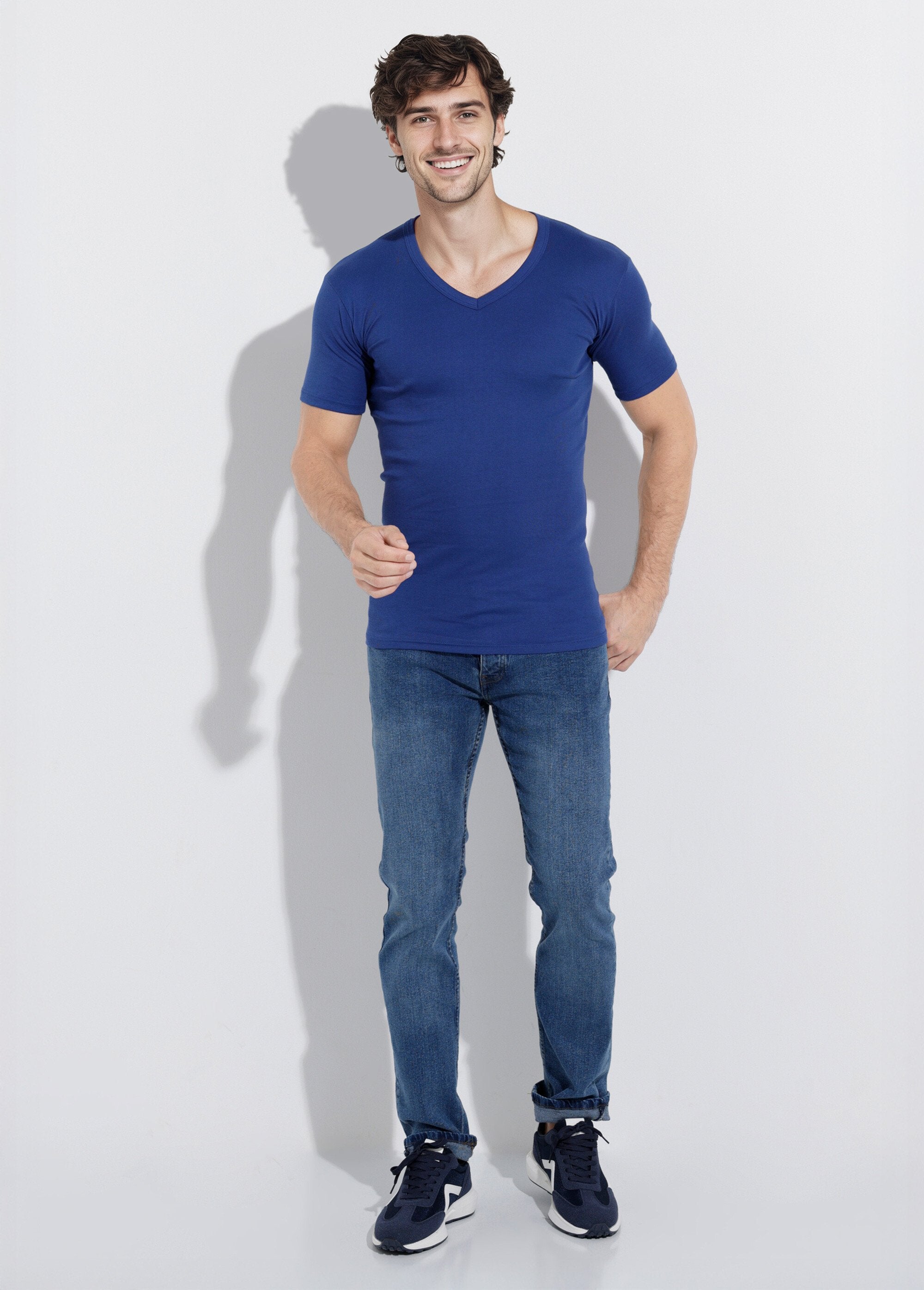 Katoenen_T-shirt_met_V-hals_-_set_van_2_Indigo_lot3_SF1_slim