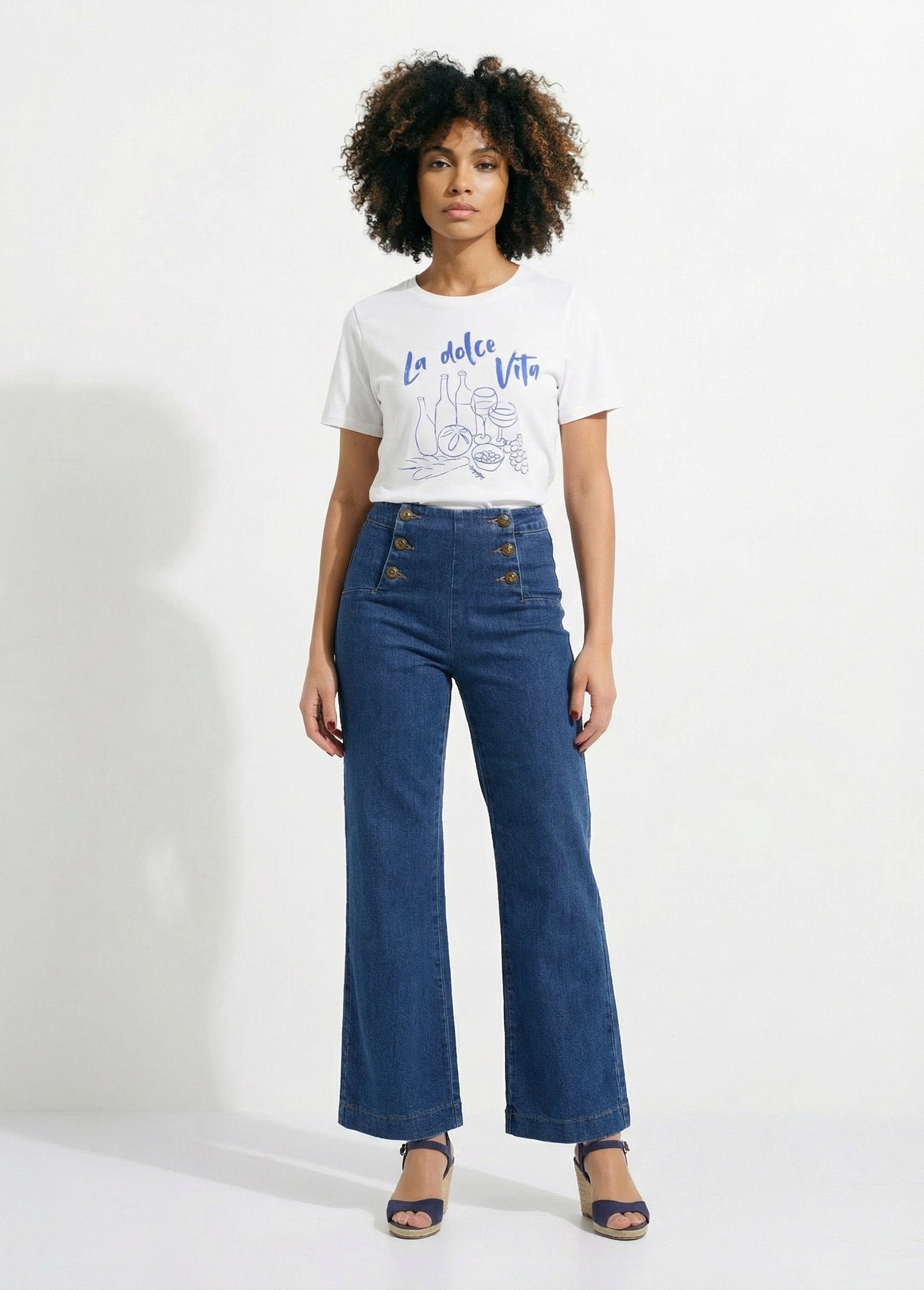 Katoenen_T-shirt_met_opdruk_van_Dolce_Vita_Blanc_SF1_slim