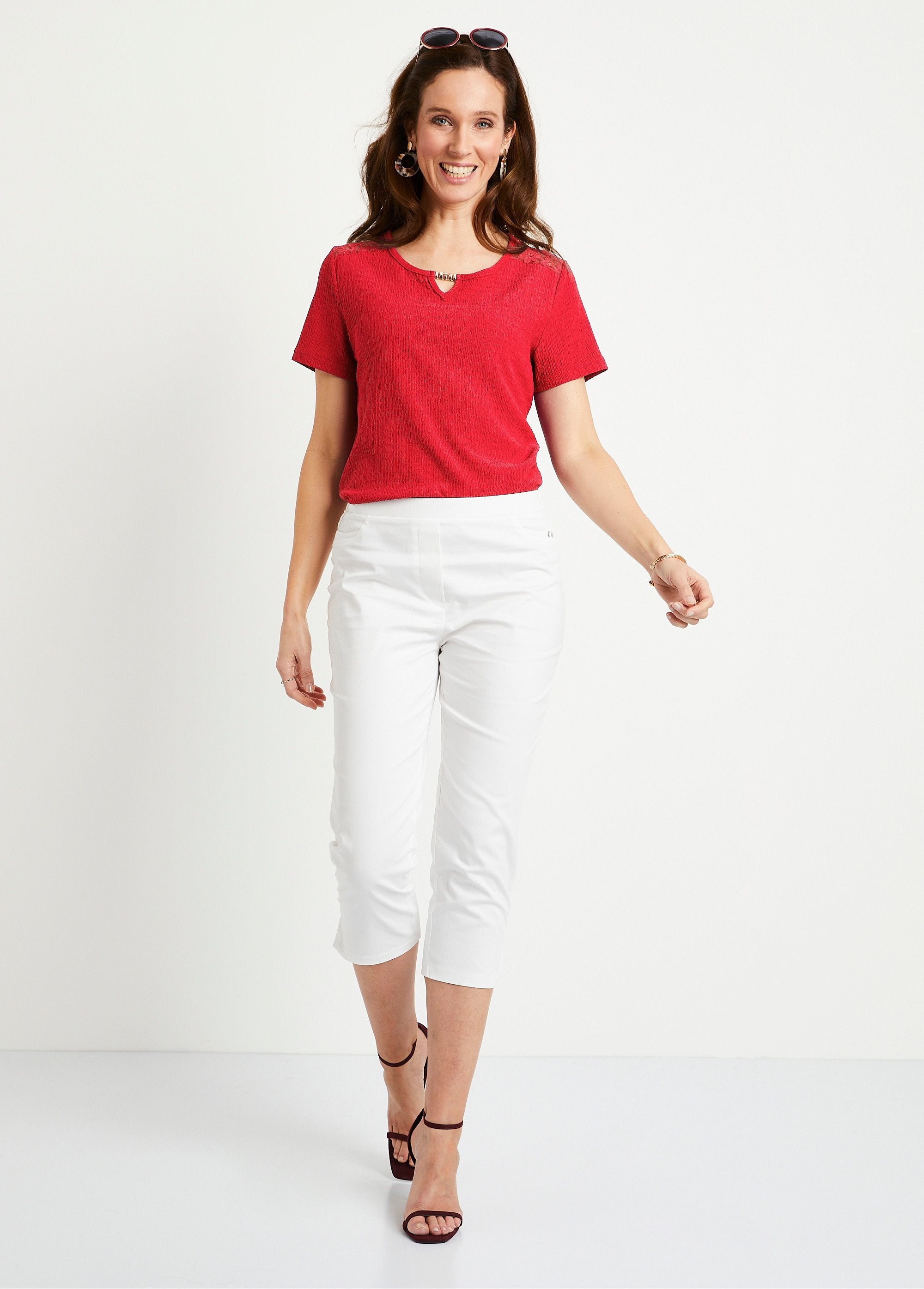 Kort_kanten_T-shirt_Rood_SF1_slim