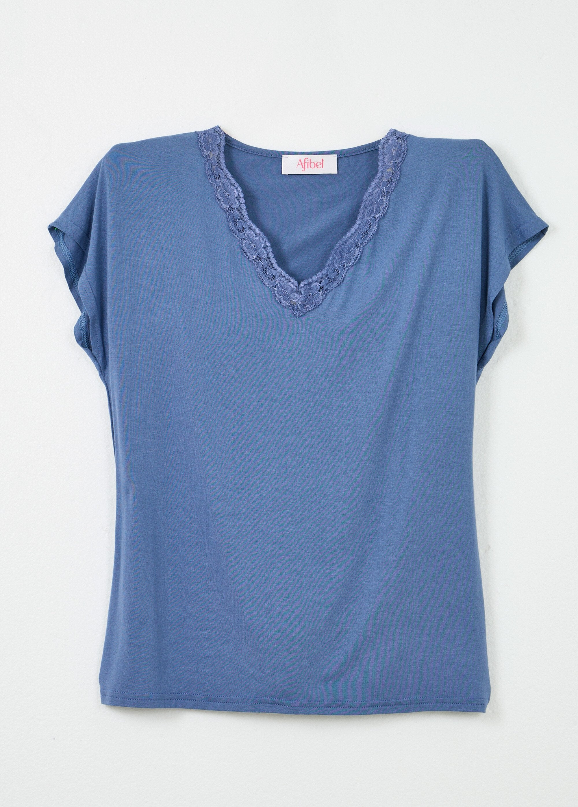 Kort_T-shirt_van_stretchkant_Bleu_orage_AP1_slim