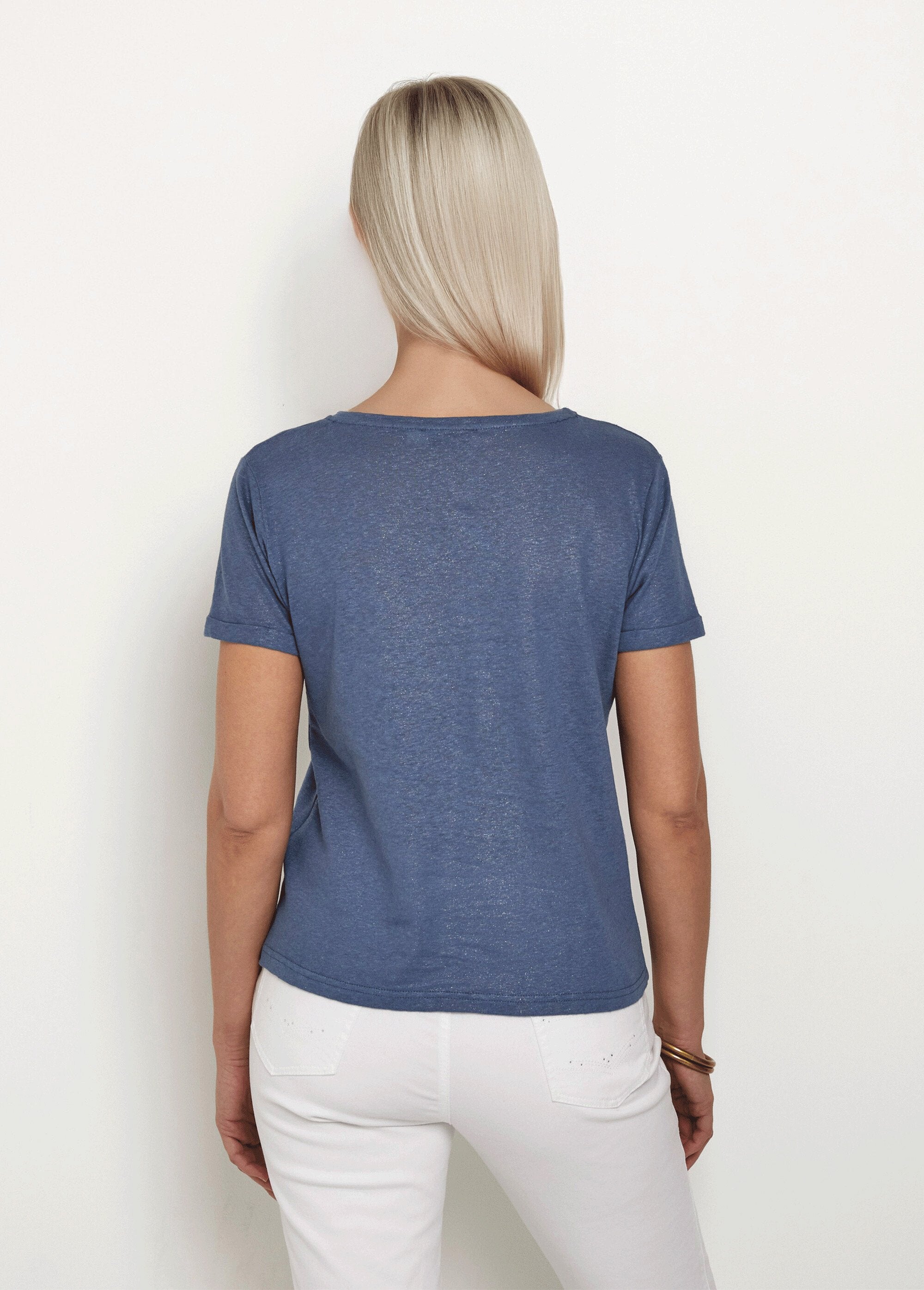 T-shirt_van_gebreid_metallic_katoenlinnen_Bleu_DO1_slim