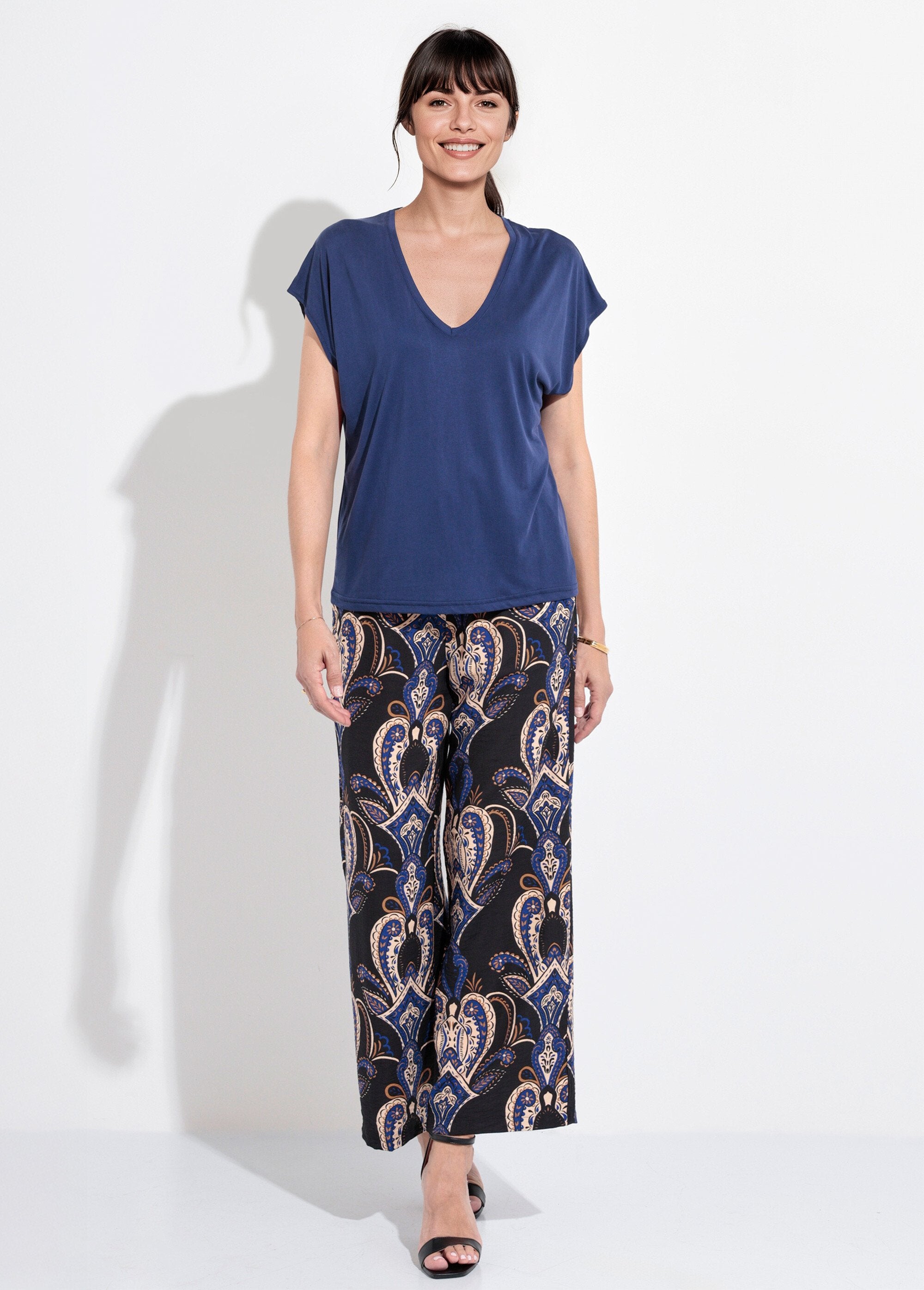 Los_T-shirt_met_korte_mouwen_Marine_SF1_slim