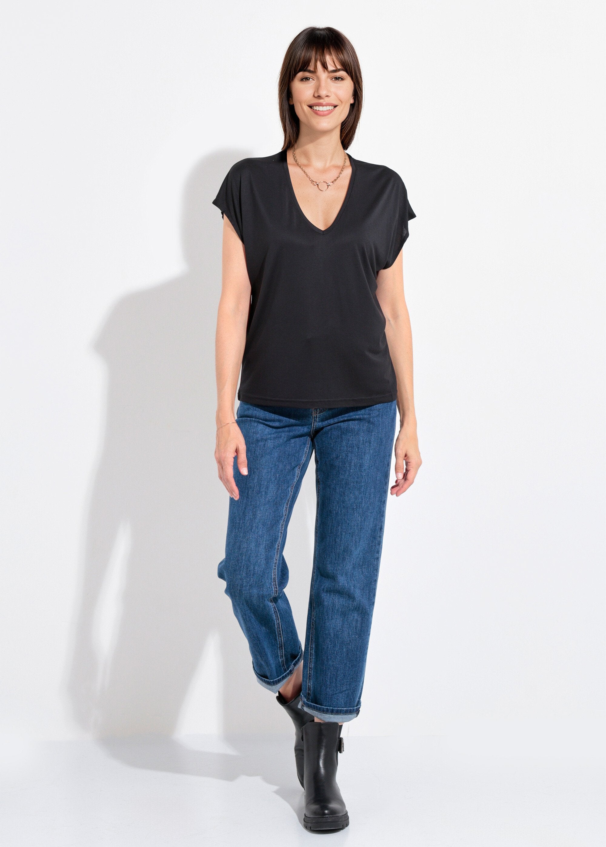 Los_T-shirt_met_korte_mouwen_Noir_SF1_slim