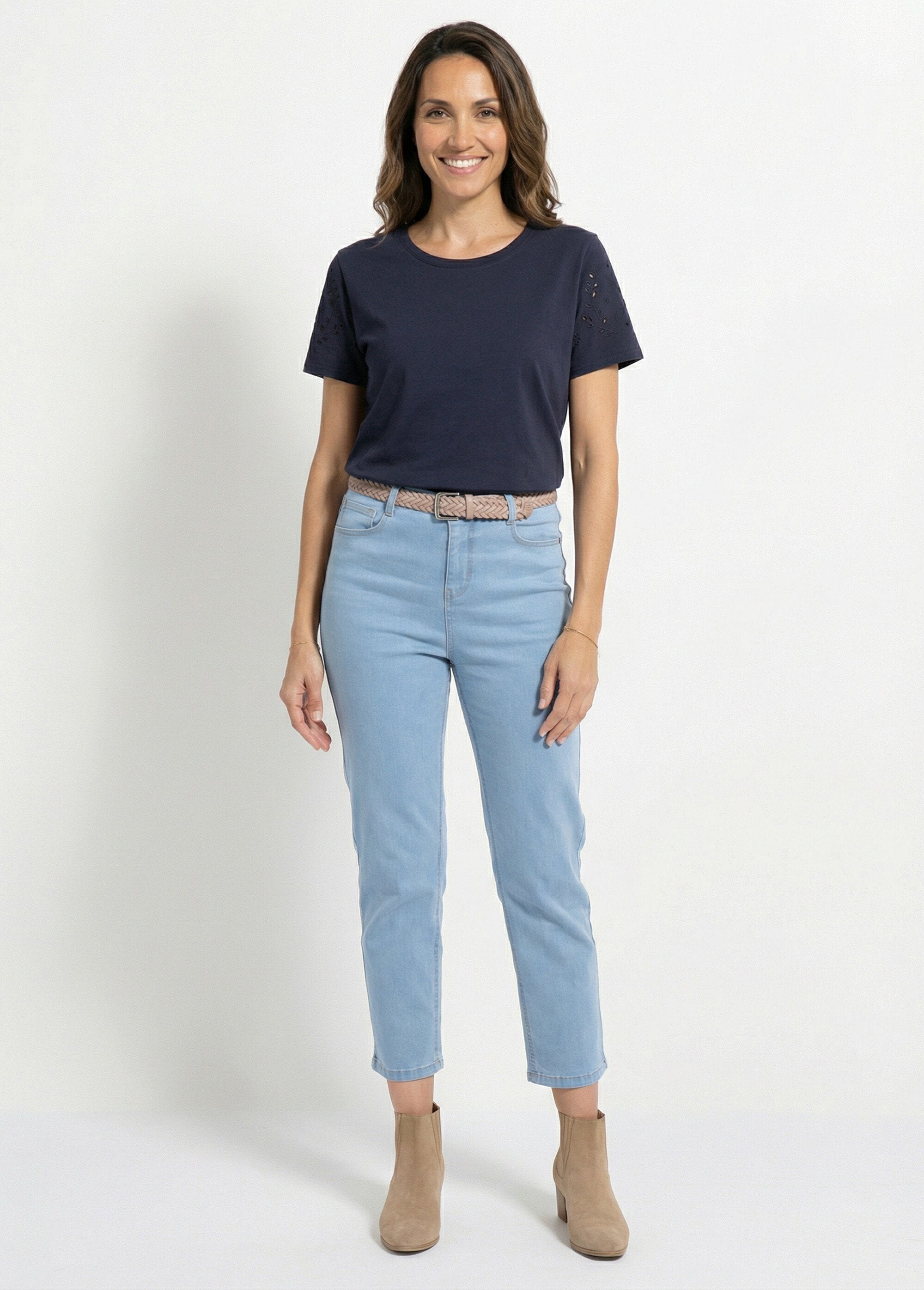 T-shirt_manches_courtes_brodées_coton_stretch_Marine_SF1_slim