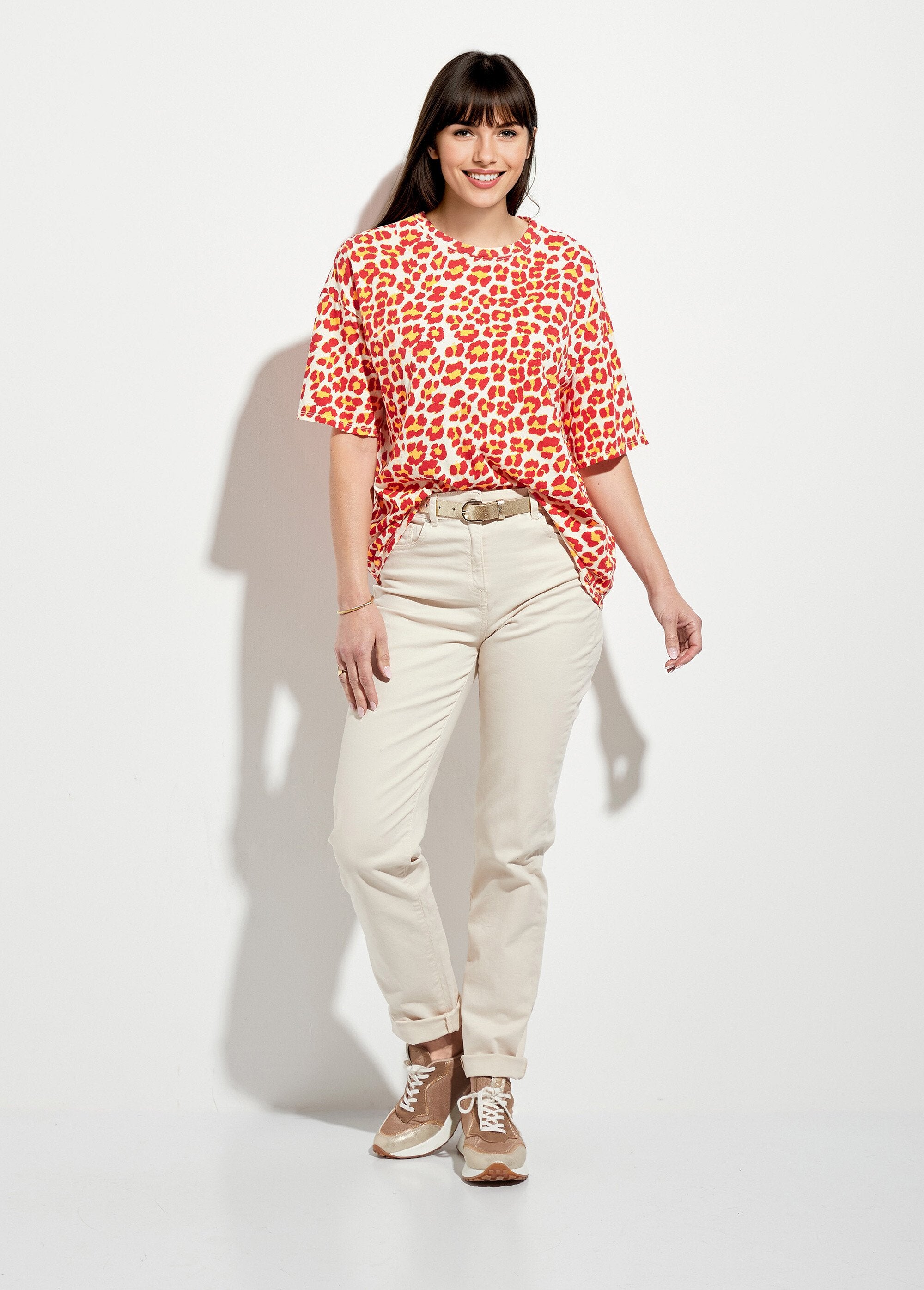 Luipaard_T-shirt_met_korte_mouwen_Rouge_et_orange_SF1_slim