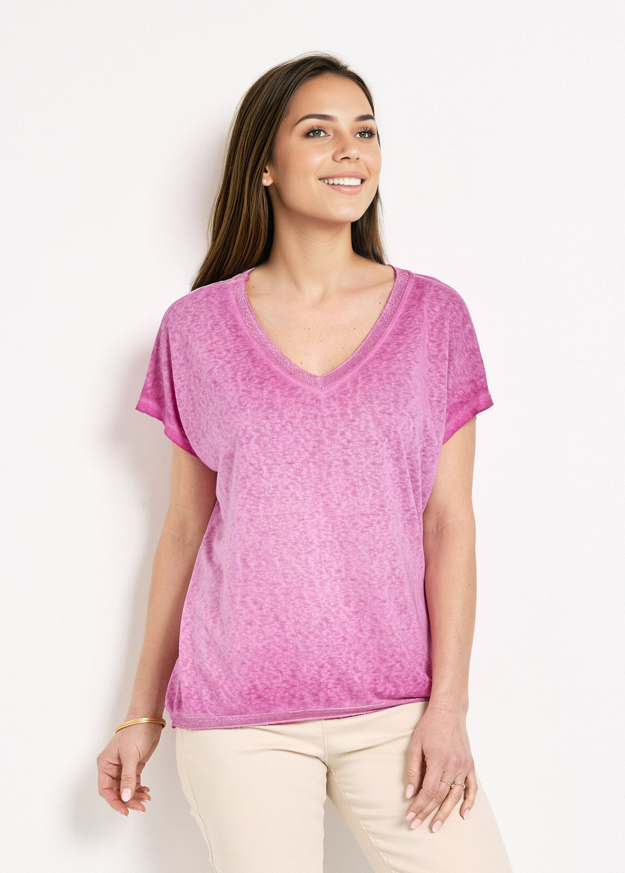 Gevlamd_kimono_mouw_T-shirt_Fuchsia_FA1_slim