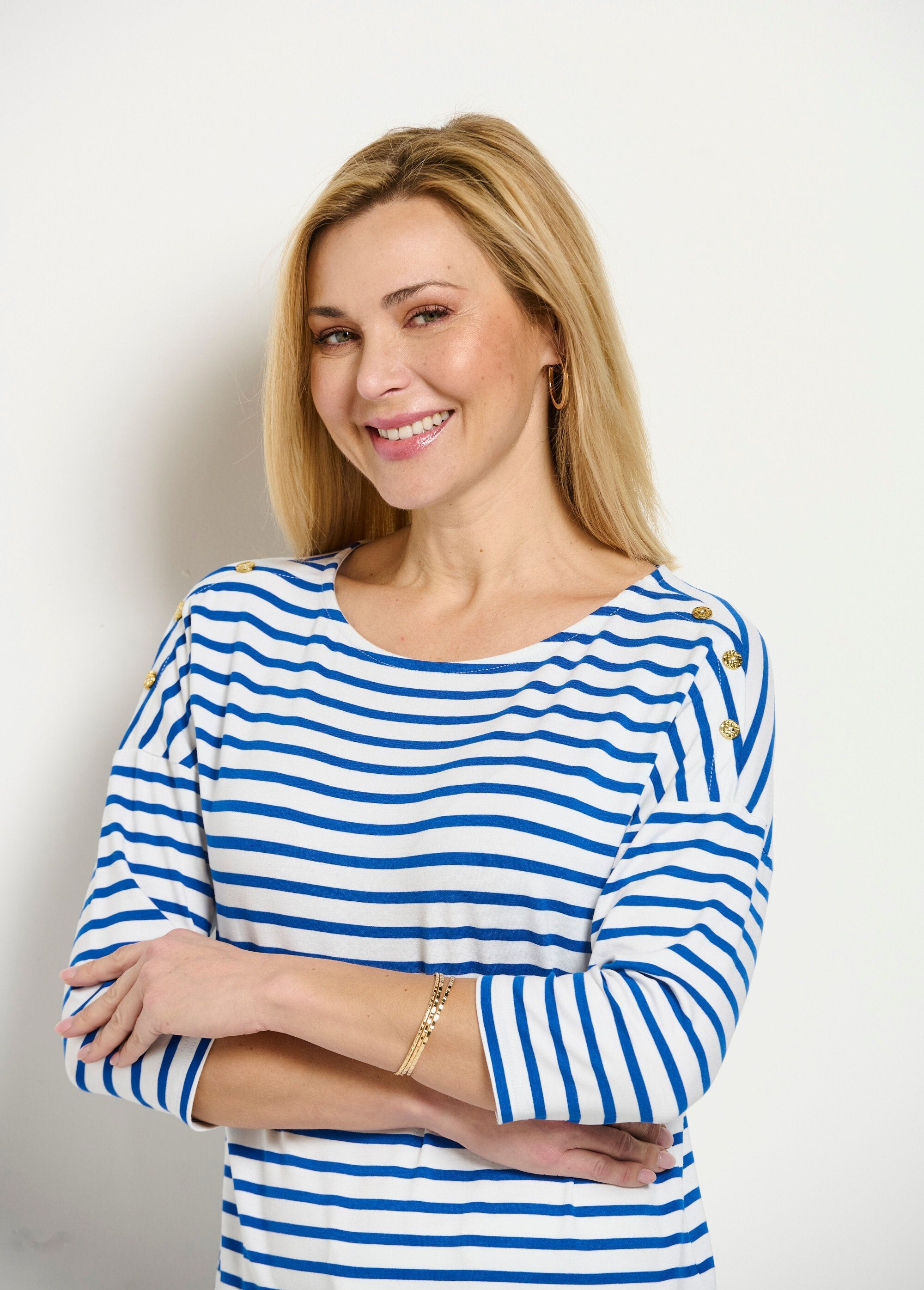 Gestreept_matrozen_T-shirt_met_korte_mouwen_Blanc_et_bleu_DE1_slim