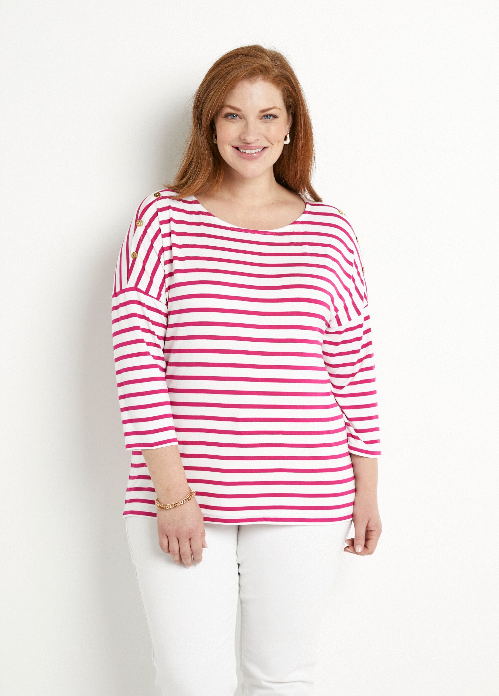 Gestreept_matrozen_T-shirt_met_korte_mouwen_Blanc_et_fuchsia_FA1_curvy