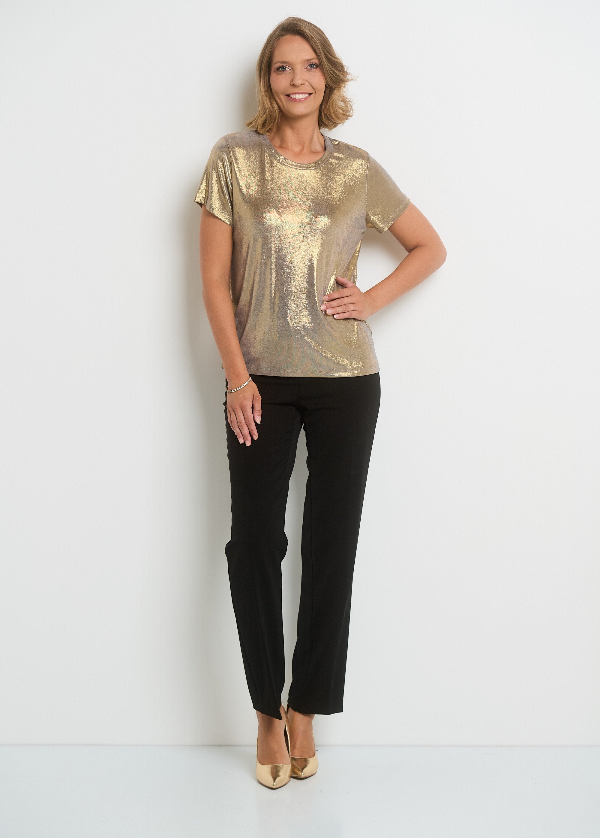 Metallic_T-shirt_met_korte_mouwen_Or_SF1_slim