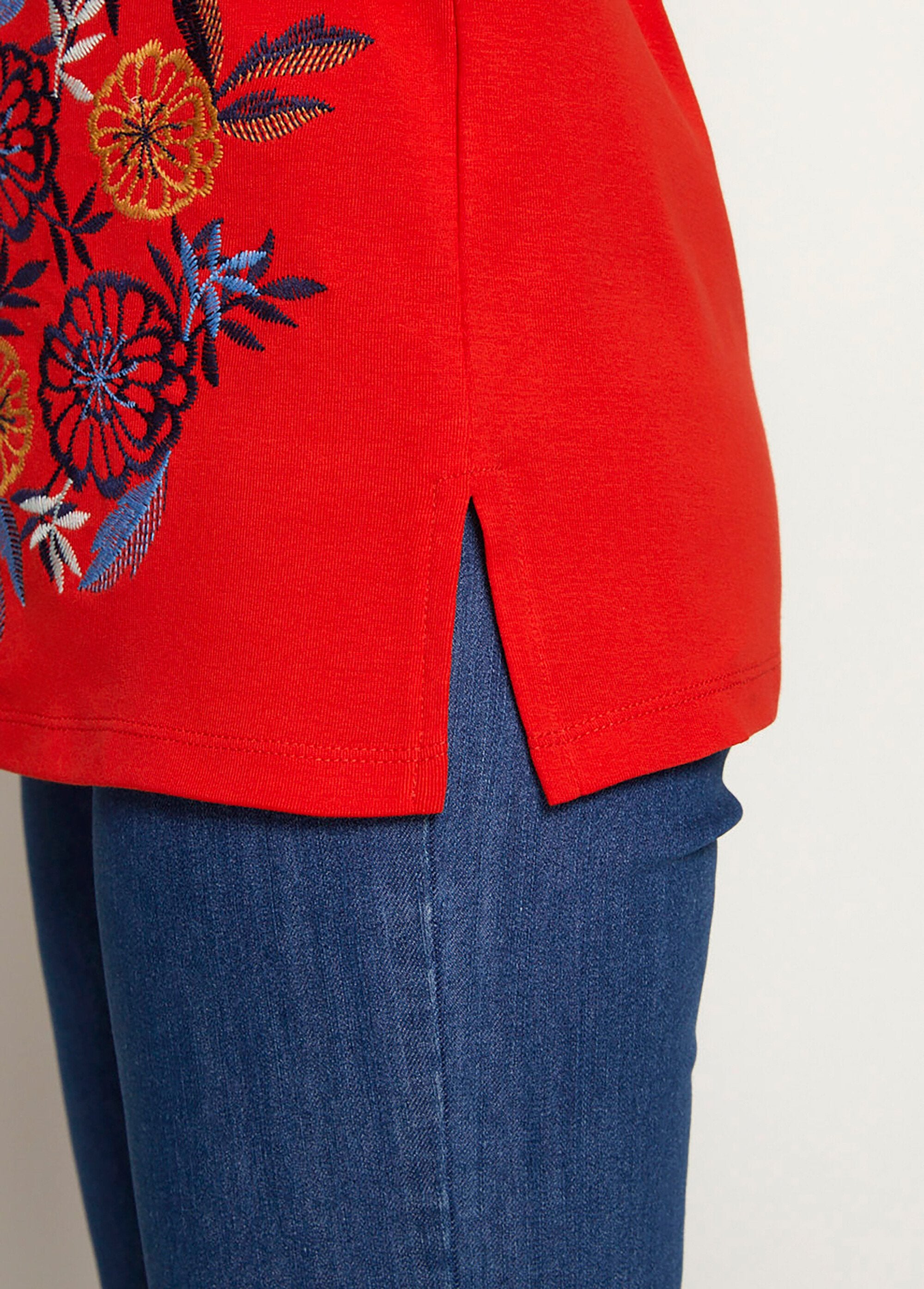 T-shirt_met_geborduurde_of_bedrukte_korte_mouwen_Uni_corail_DE1_slim