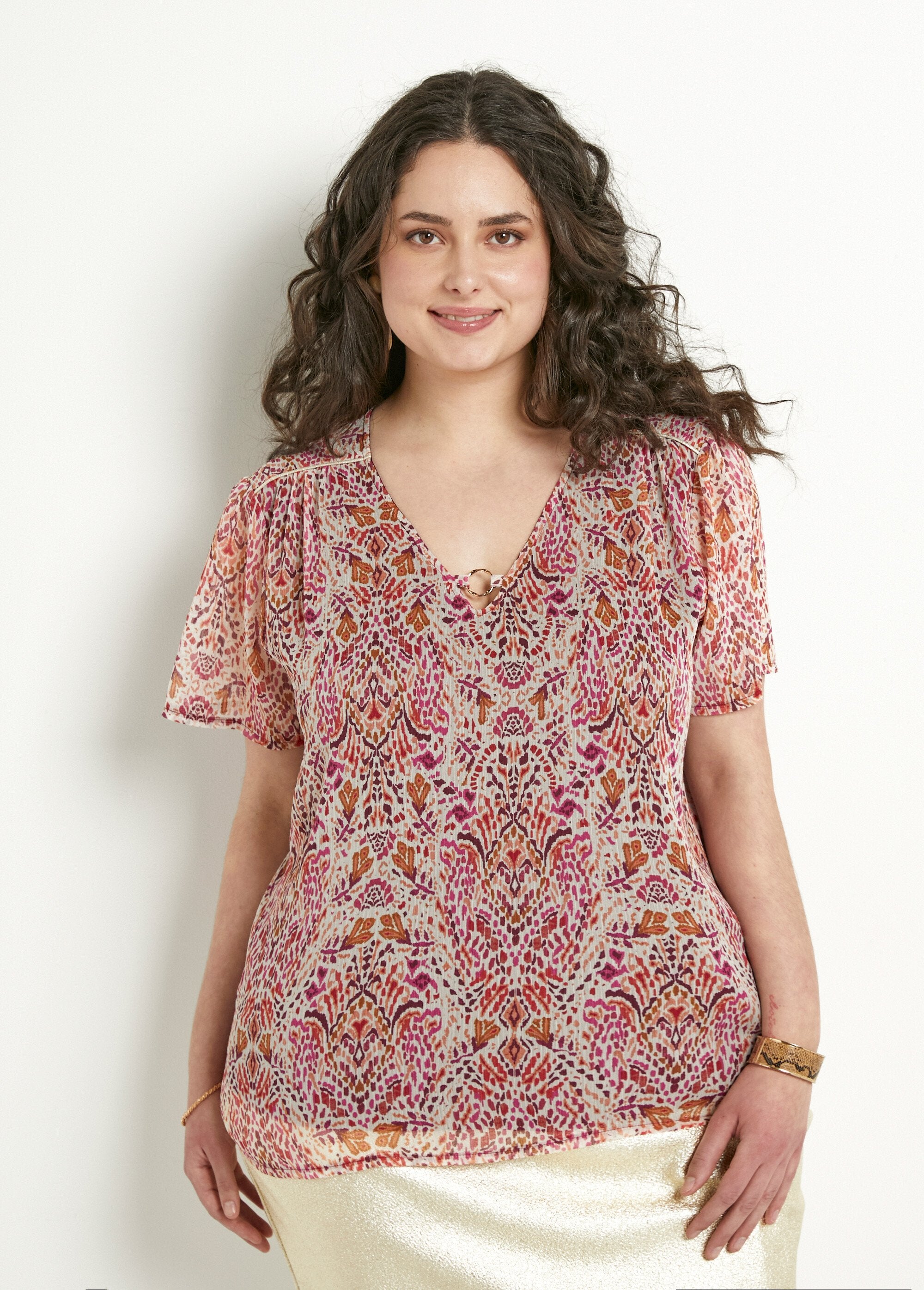 Lange_tuniek_met_V-hals_in_voile_met_etnische_print_Rose_et_blanc_FA1_curvy