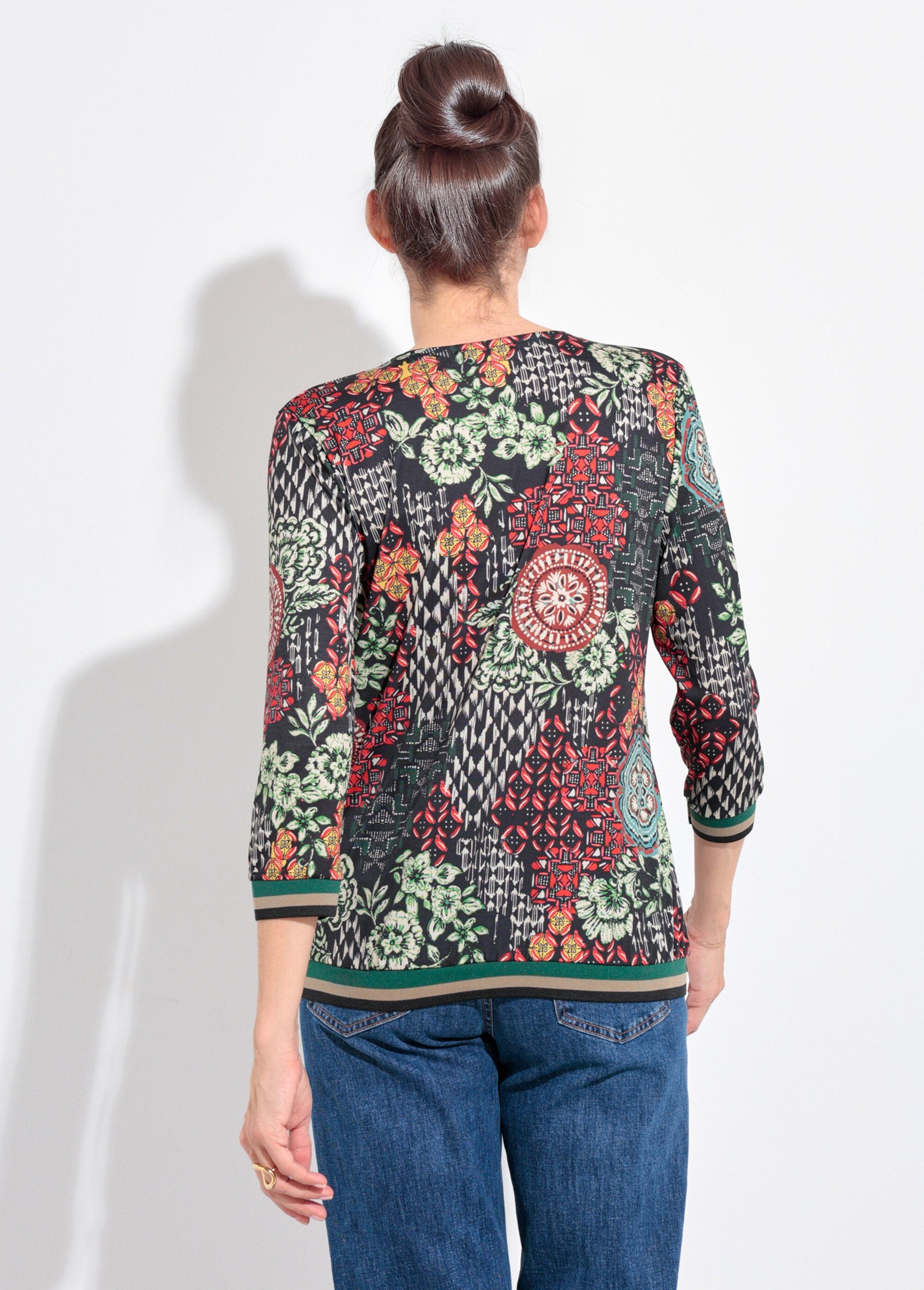 Tuniek_met_V-hals_en_geribde_zoom_Vert_et_orange_DO1_slim