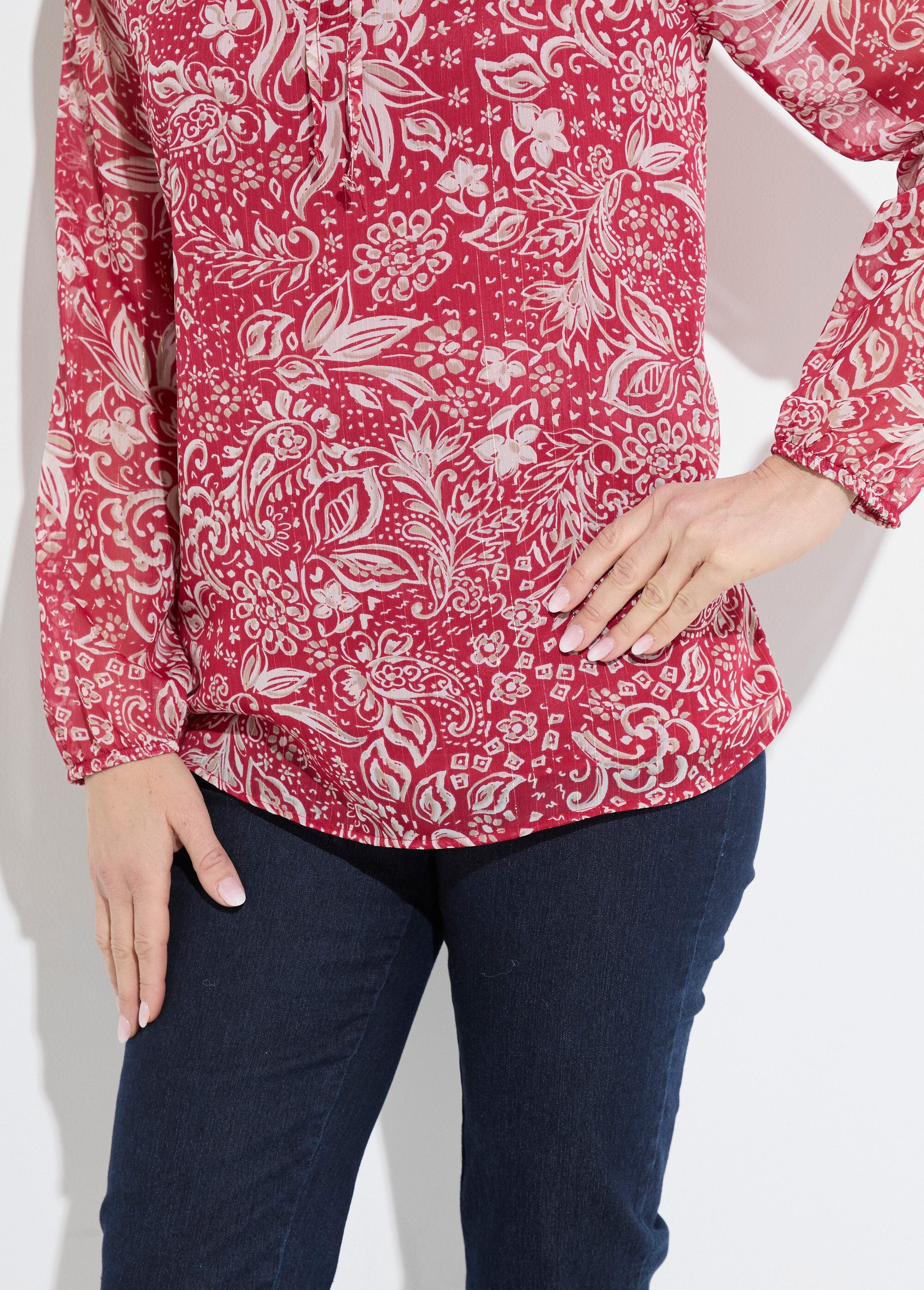 Lange_tuniek_van_glanzende_voile_met_bloemen_en_een_kraag_met_ruches_Imp_bordeaux_DE2_slim