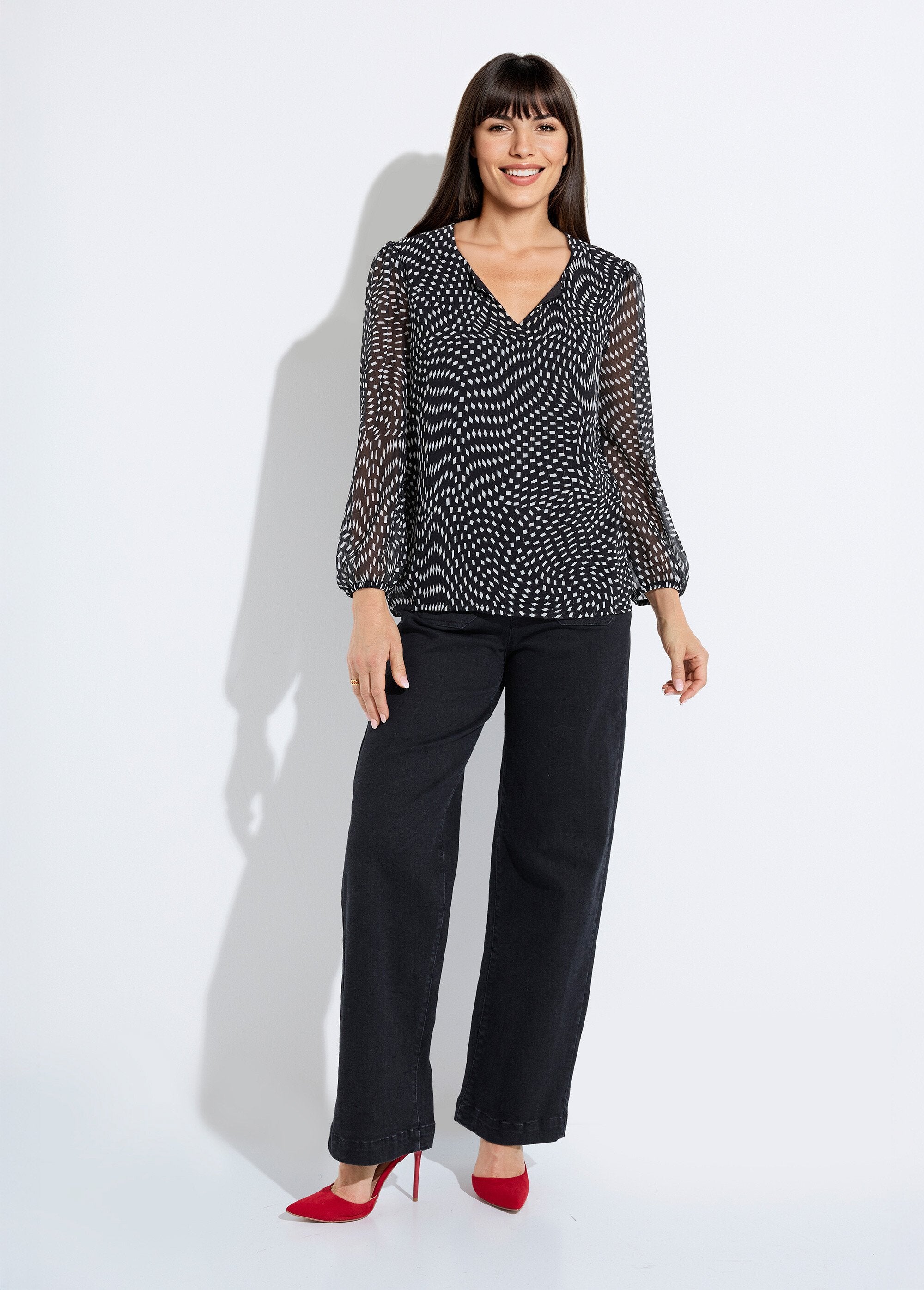 Tuniek_van_voile_met_lange_mouwen_Noir_et_blanc_SF1_slim