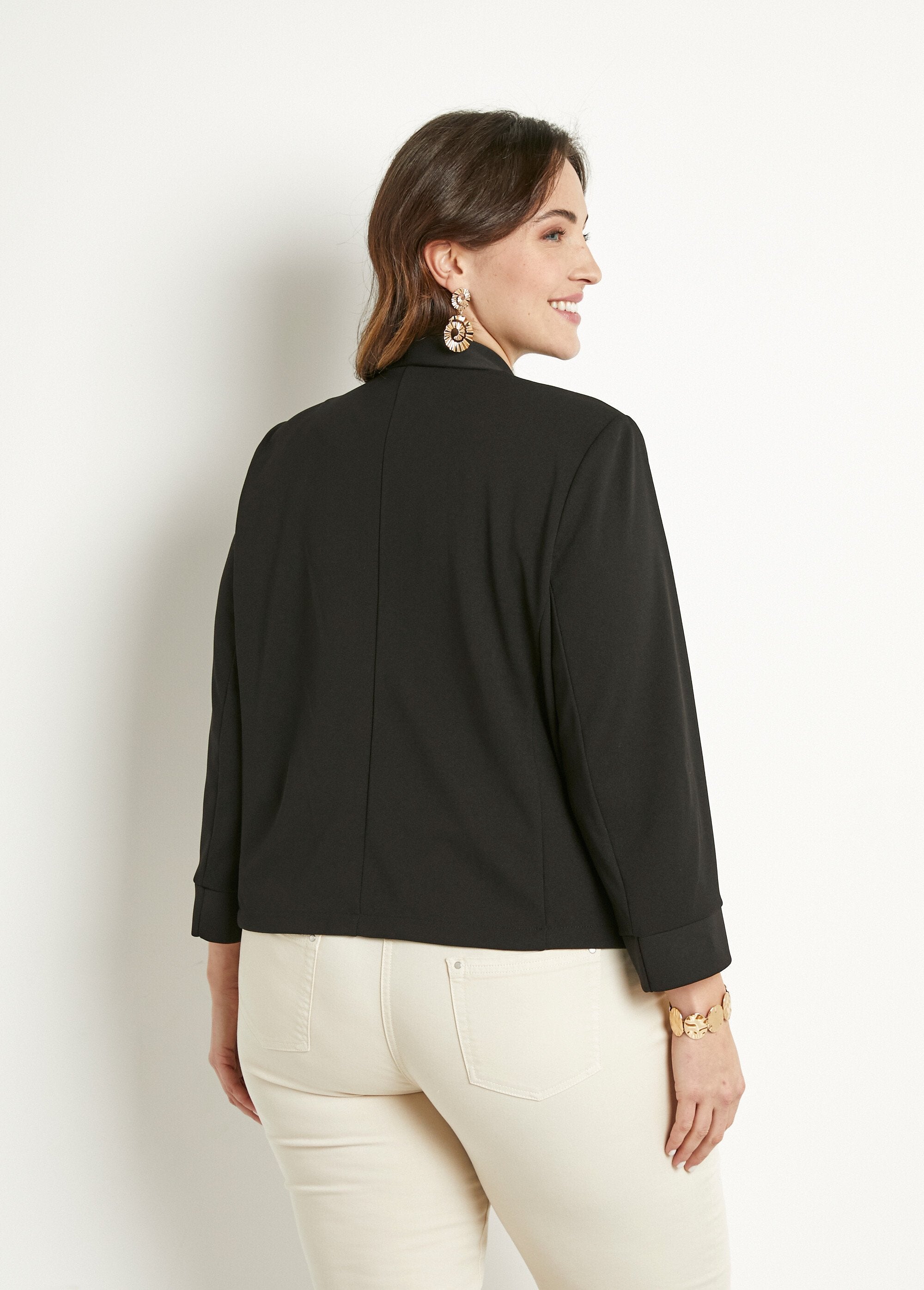 Effen_kort_smokvest_3/4_mouwen_Noir_DO1_curvy