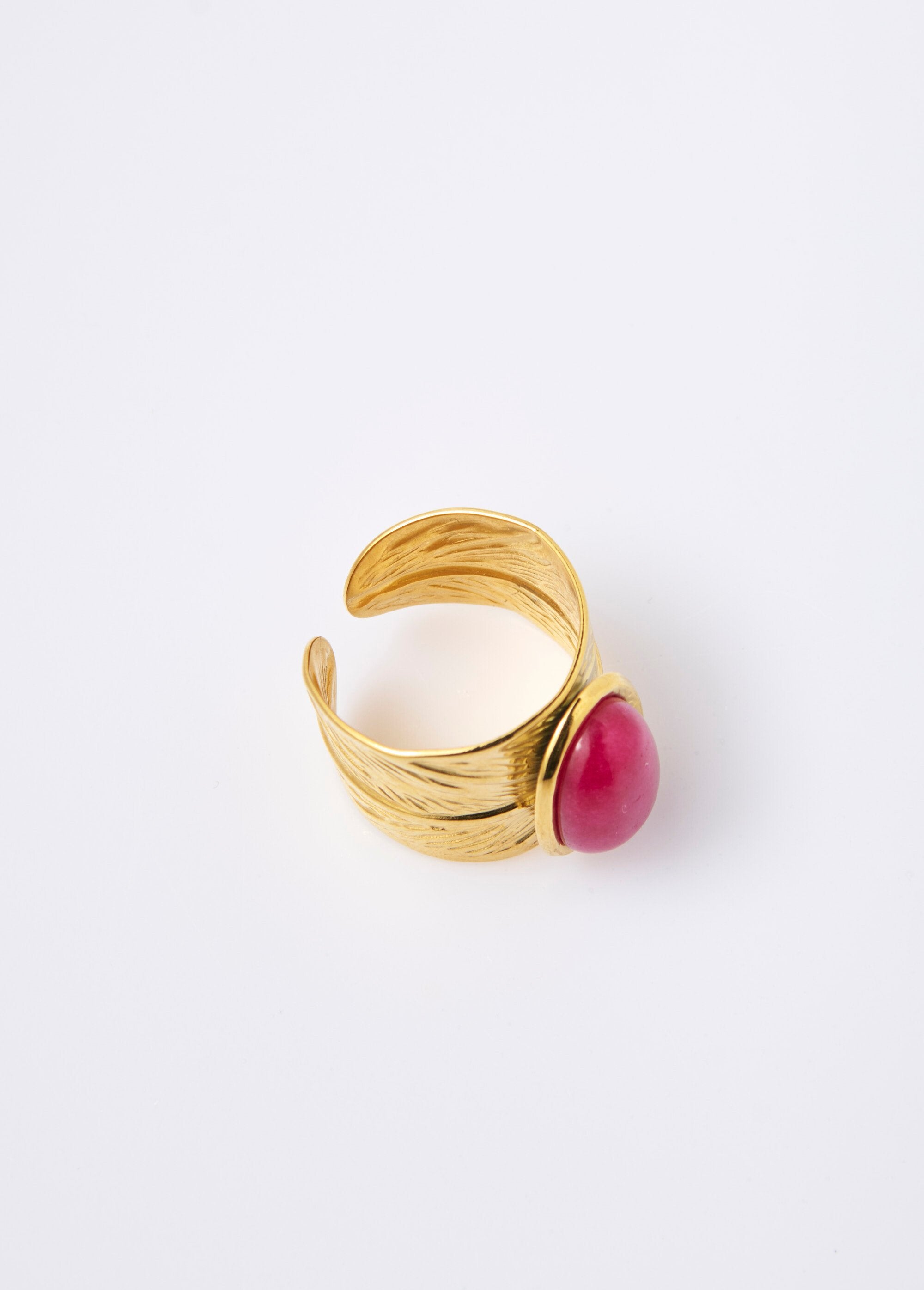 Bague_feuille_acier_inox_avec_pierre_Fuchsia_DE1_slim