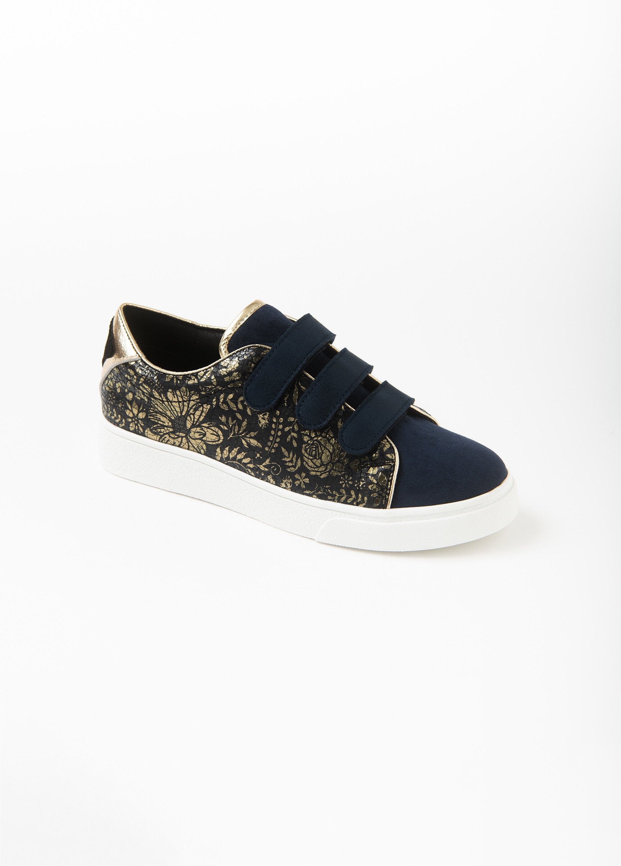 Sportschoenen_met_bloemen_in_marine_en_goud_Marine_FA1_slim