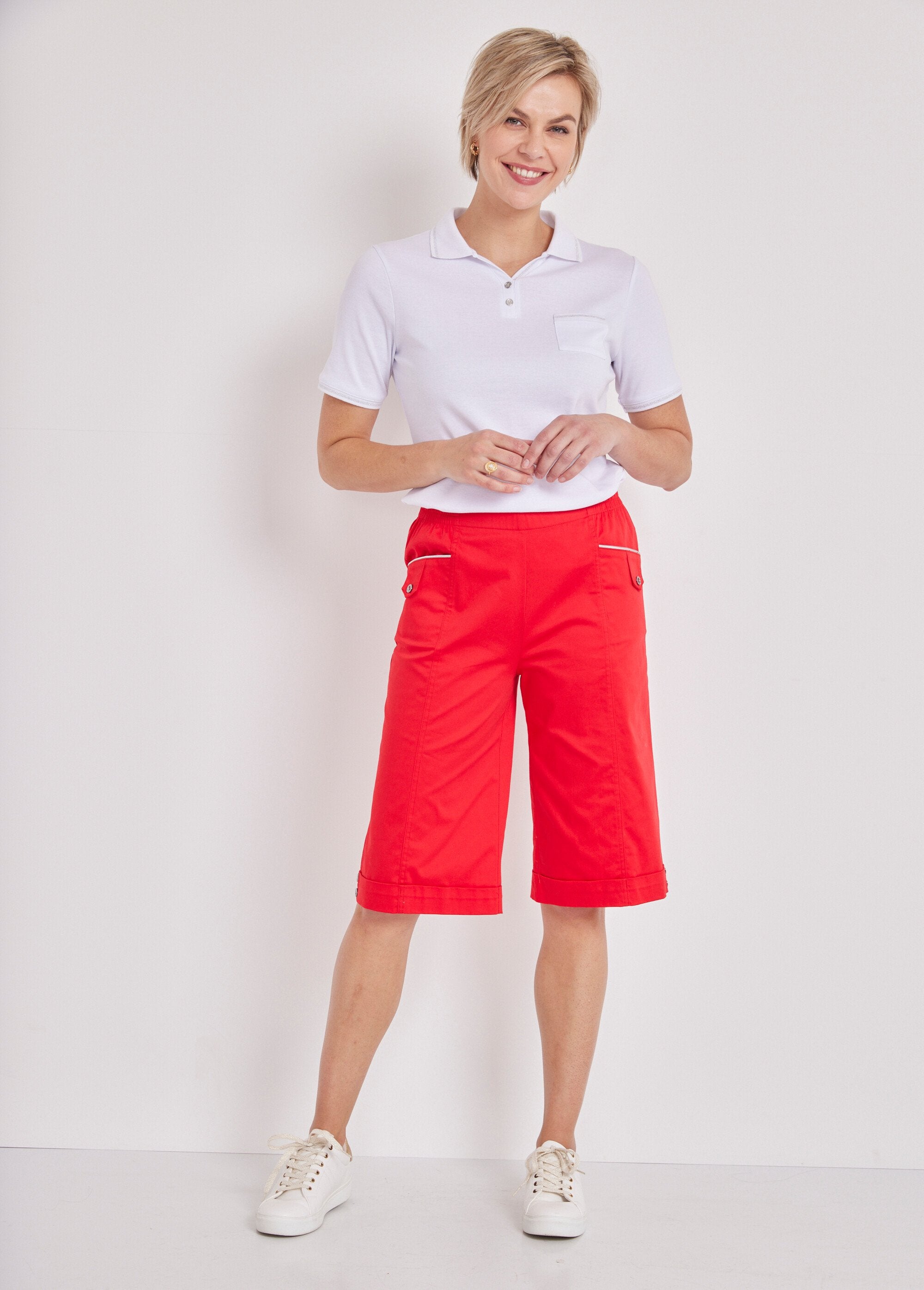 Bermuda_met_semi-elastische_tailleband_ROOD_SF1_slim