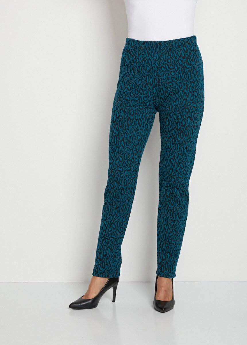 Legging_van_stretch_jersey_met_elastische_tailleband_Lagune_en_zwarte_jacquard_FA1_slim