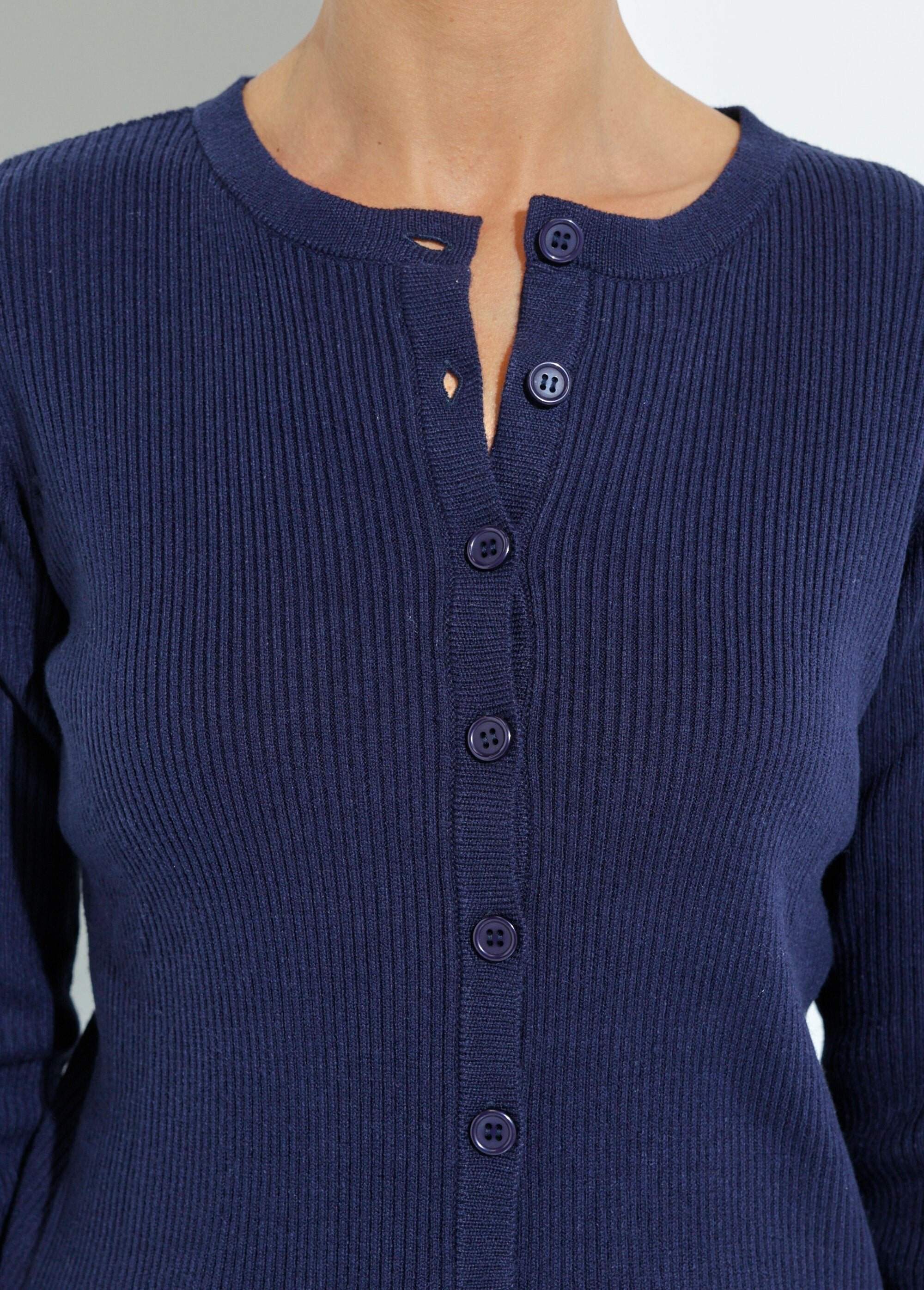 Cardigan_boutonné_maille_côtelée_unie_Marine_DE1_slim