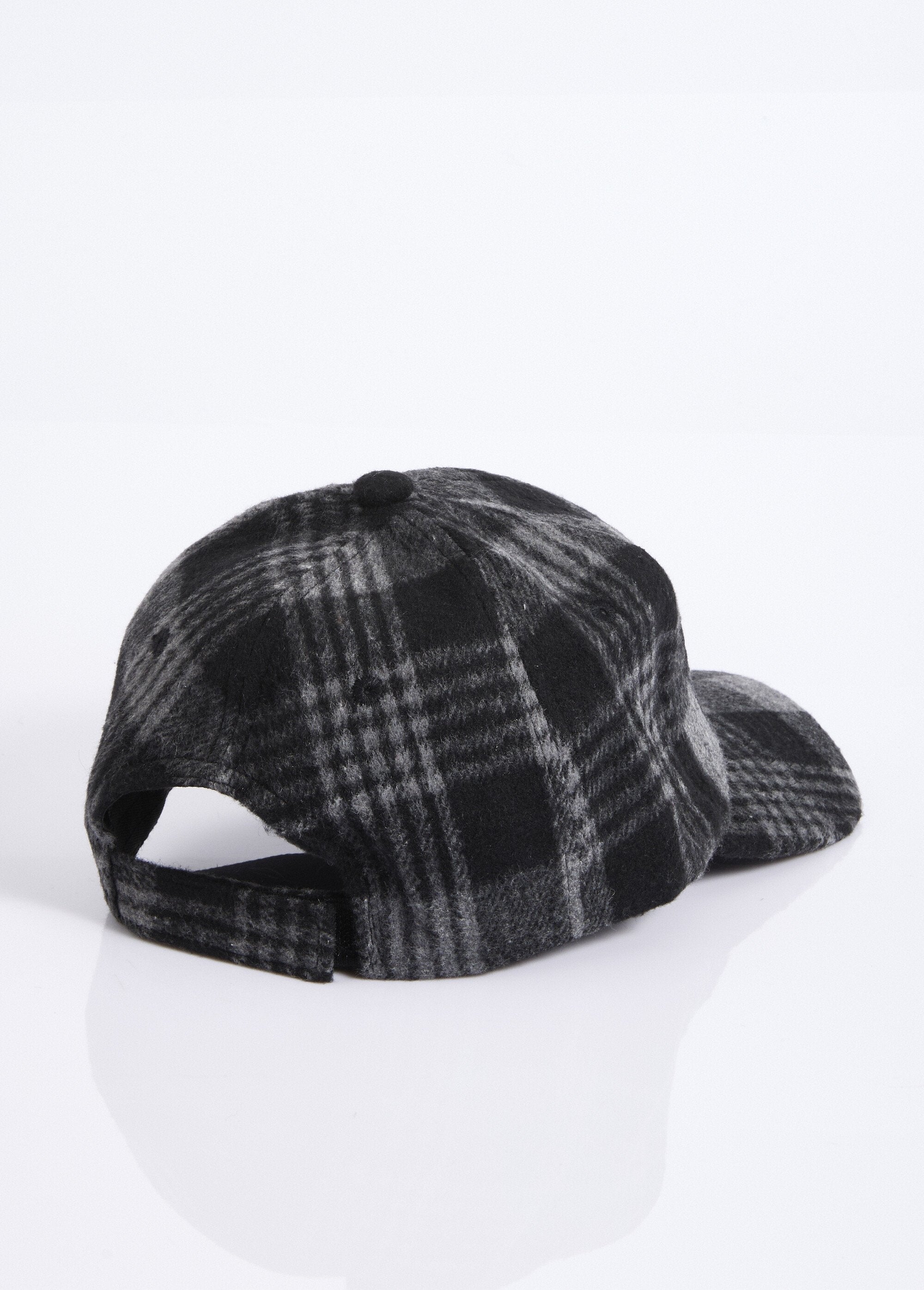 Casquette_à_carreaux_façon_lainage_Noir_DO1_slim