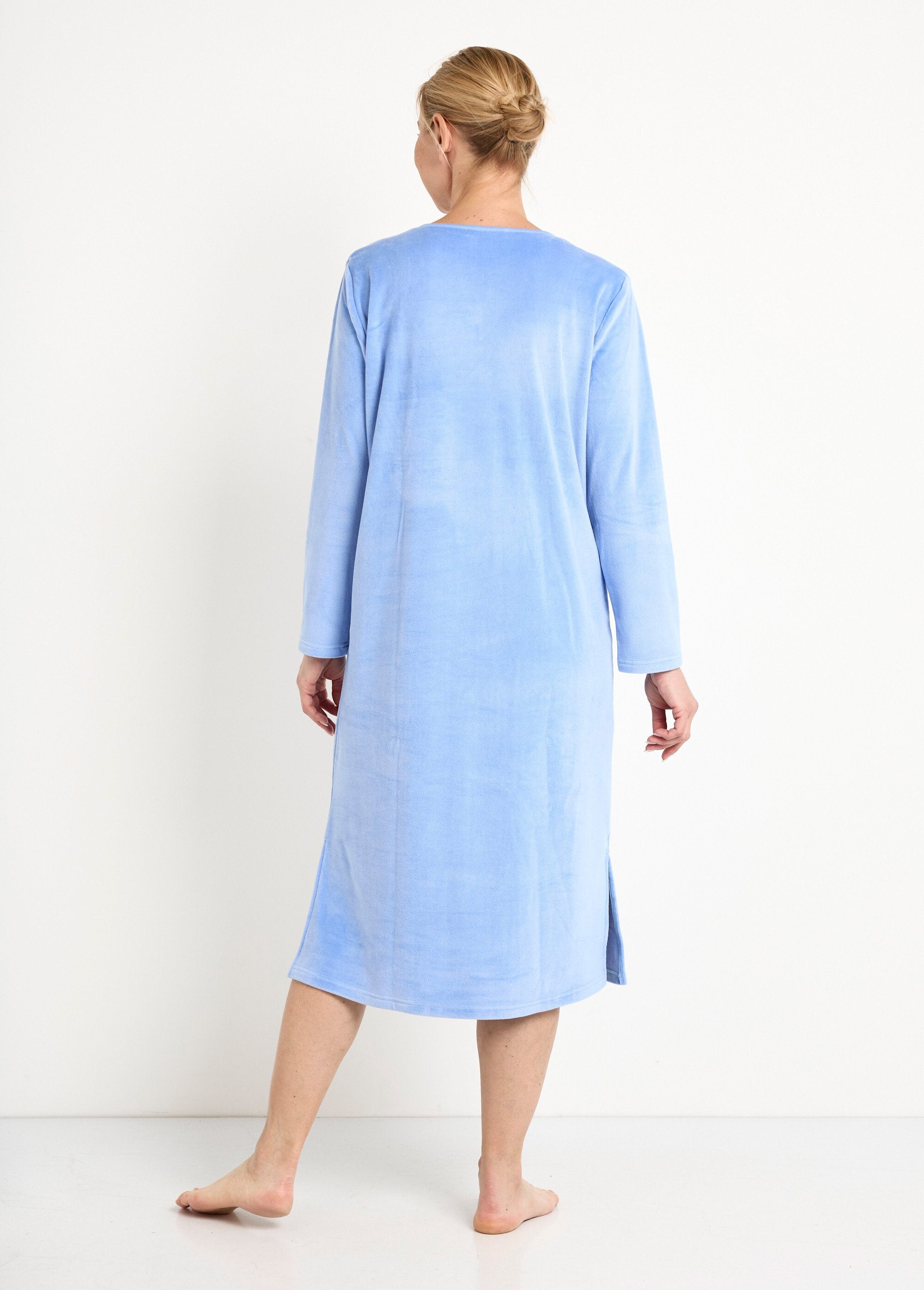 Geborduurd_fleece_nachthemd,_halflang_Indigo_DO1_slim