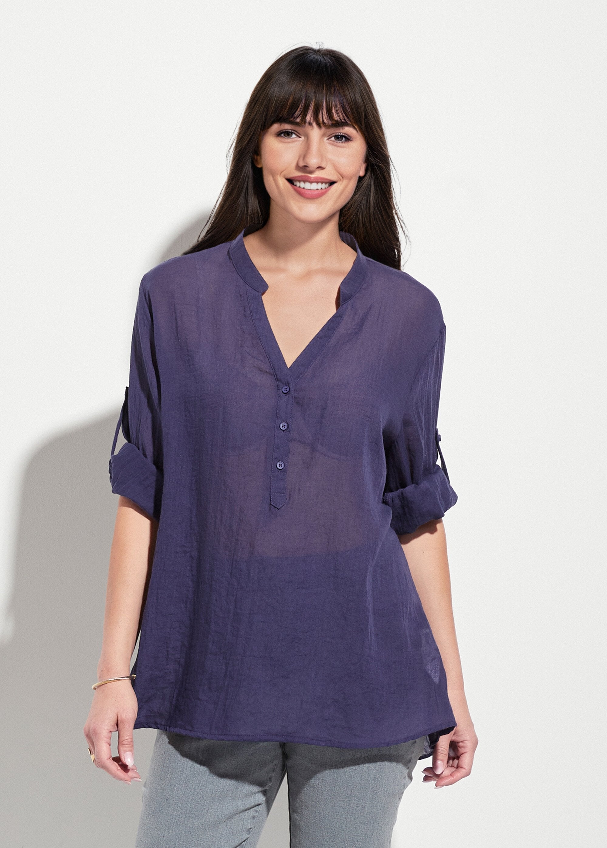 Losvallende_blouse_met_tuniekkraag_van_katoenvoile_Marine_FA1_slim