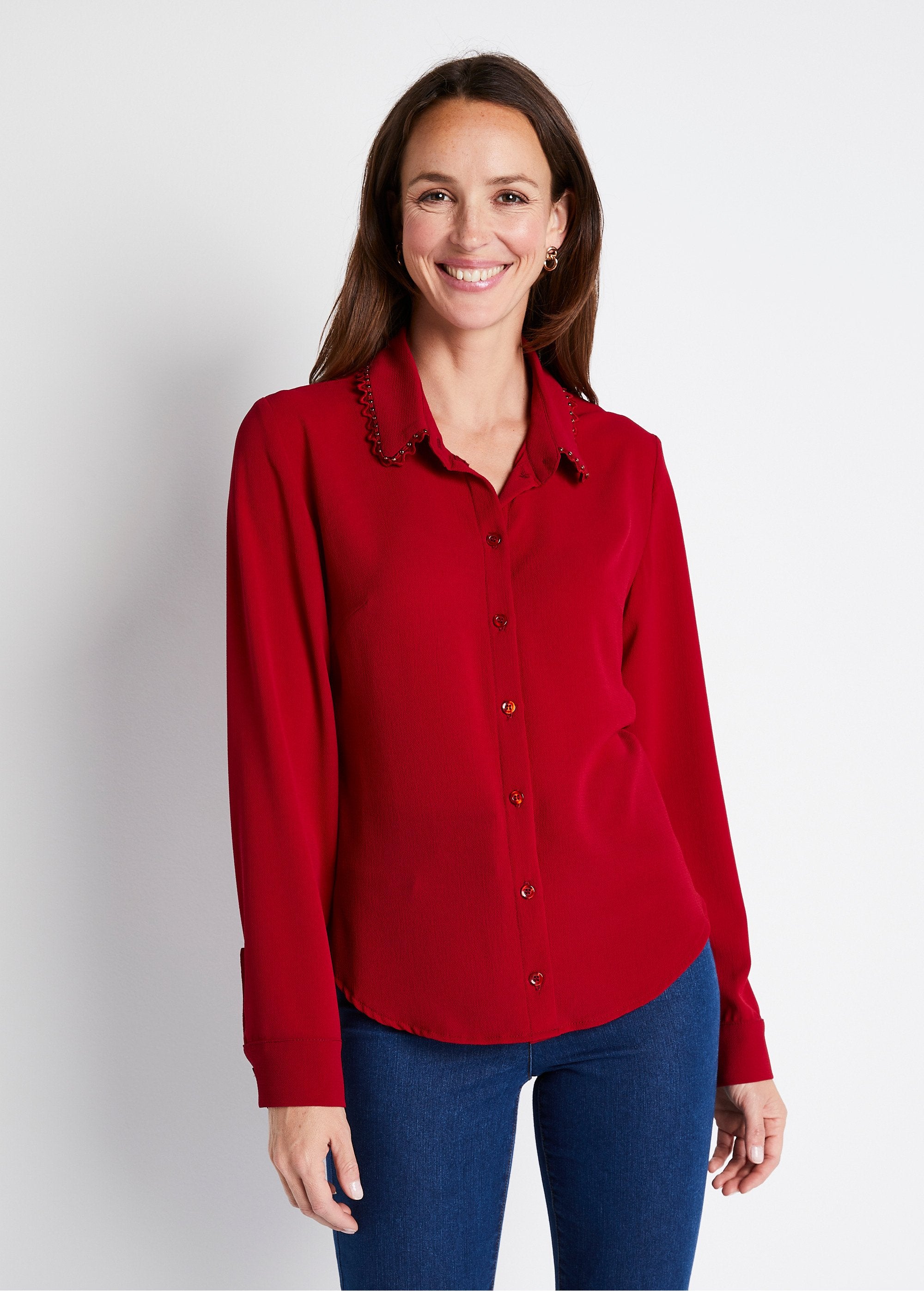 Effen_overhemd_met_knoopsluiting_en_schijnkraag_Rood_FA1_slim