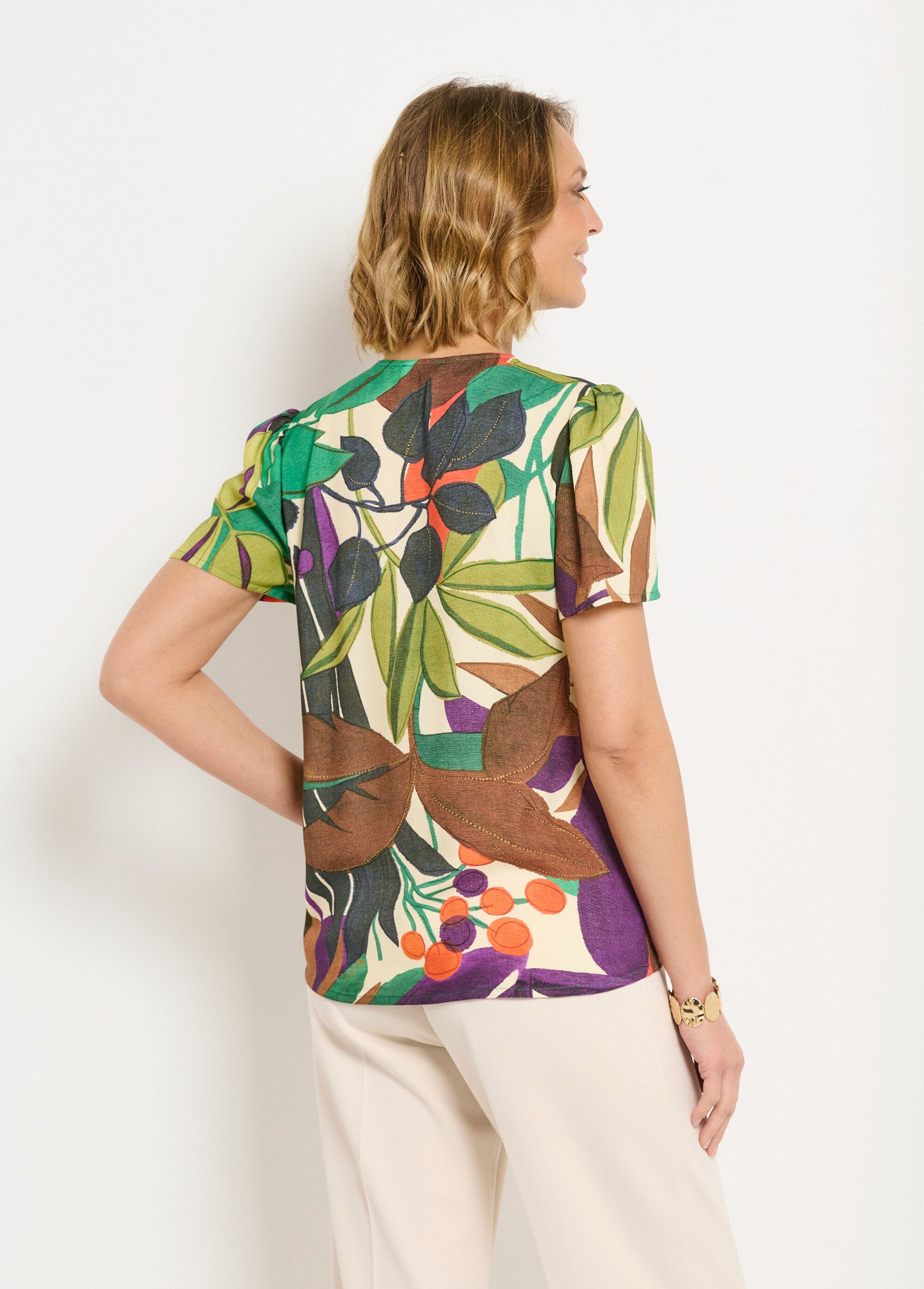 V-hals_blouse_met_korte_mouwen_en_plantenprint_Multicolore_DO1_slim