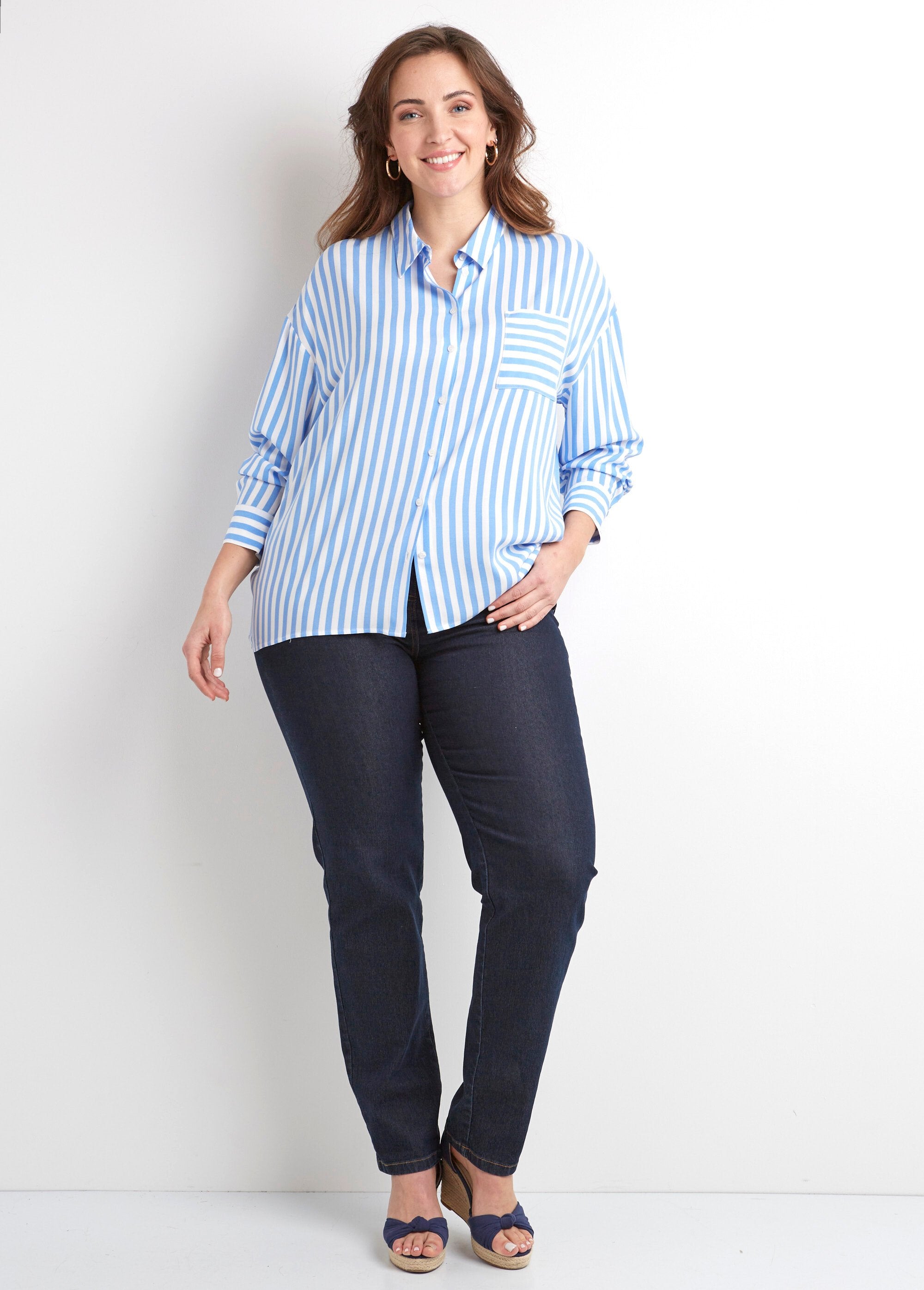 Gestreepte_vloeiende_blouse_met_lange_mouwen_Bleu_et_blanc_SF1_curvy