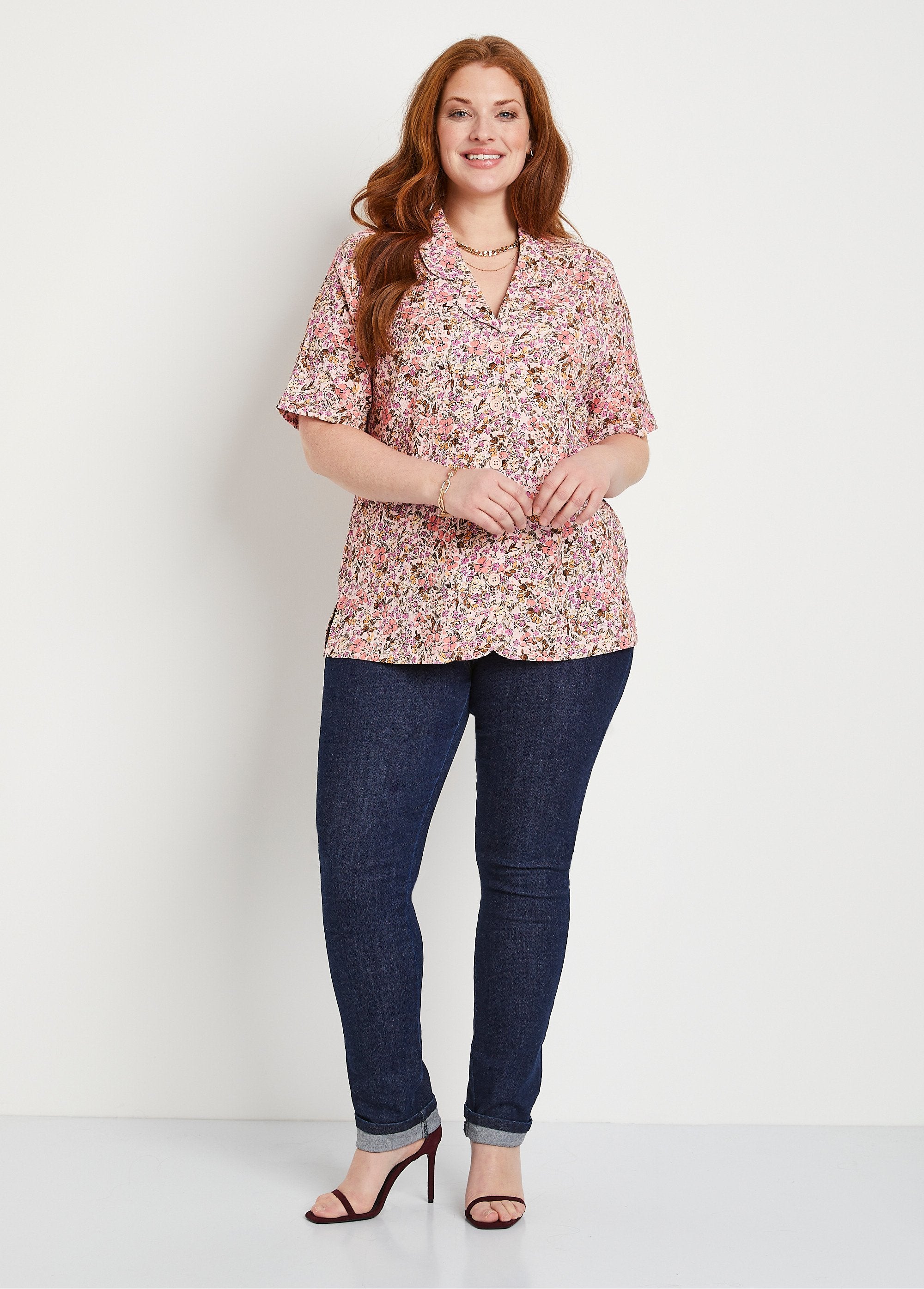 Gebloemde_crêpe_lange_blouse_Roze_en_oranje_SF1_curvy