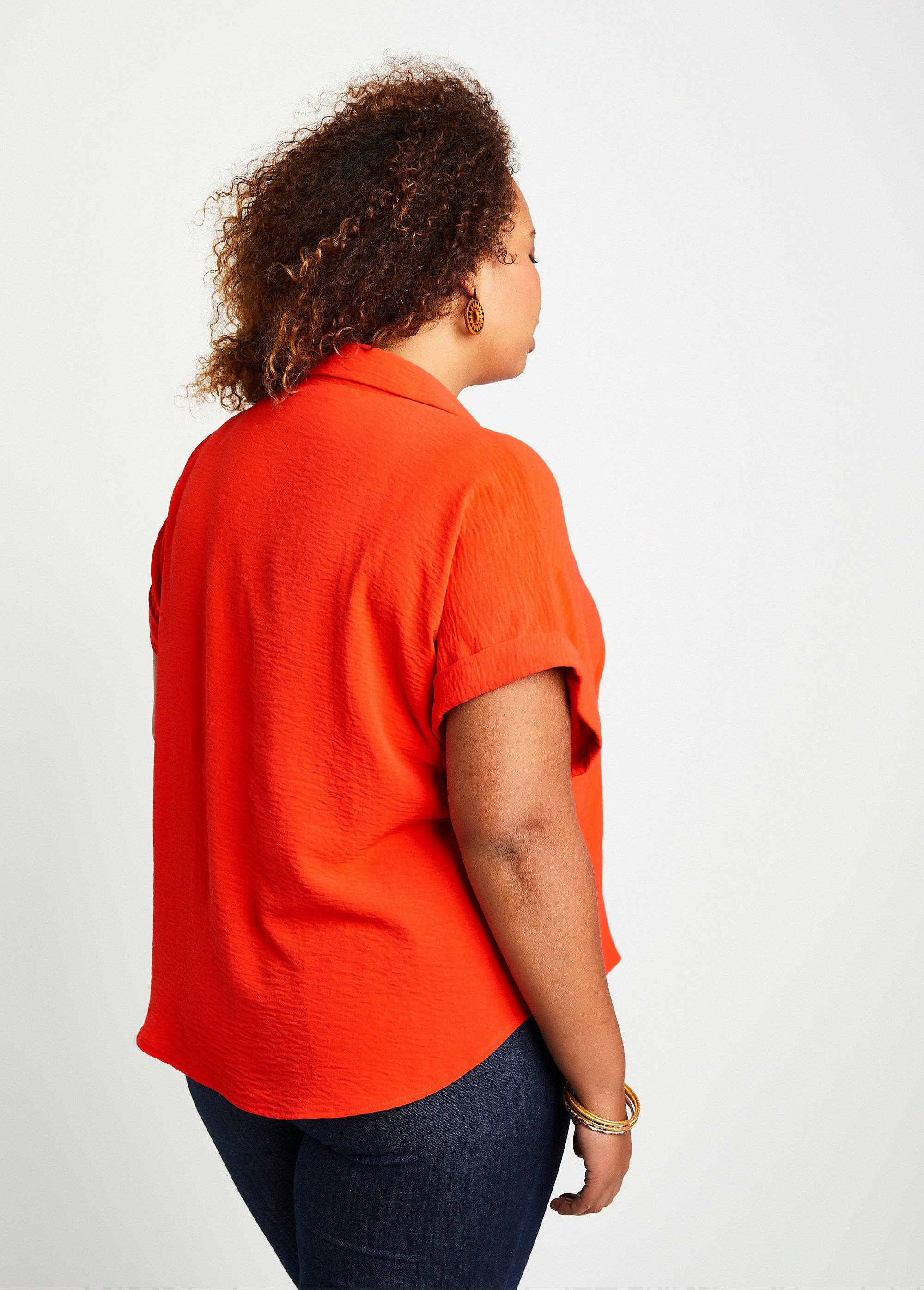 Effen_blouse_met_korte_mouwen_ORANJE_DO1_curvy