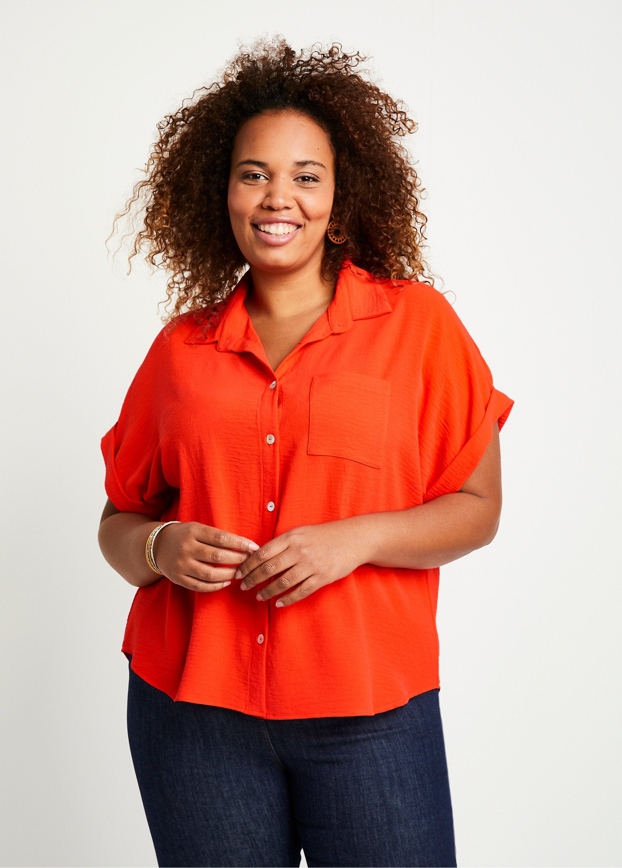 Effen_blouse_met_korte_mouwen_ORANJE_FA1_curvy