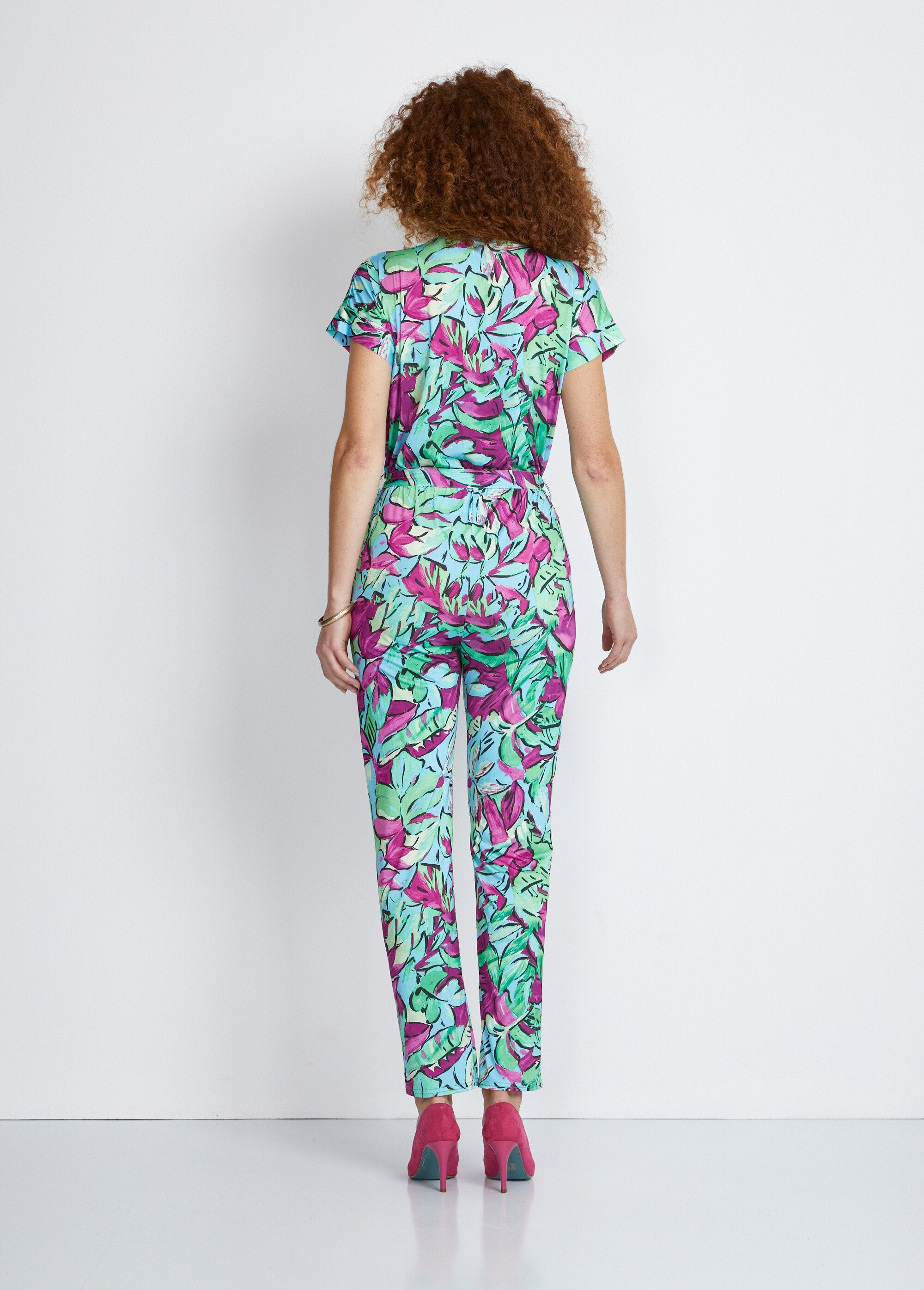 Broek_jumpsuit_in_stretch_breisel_Vert_et_fuchsia_DO1_slim