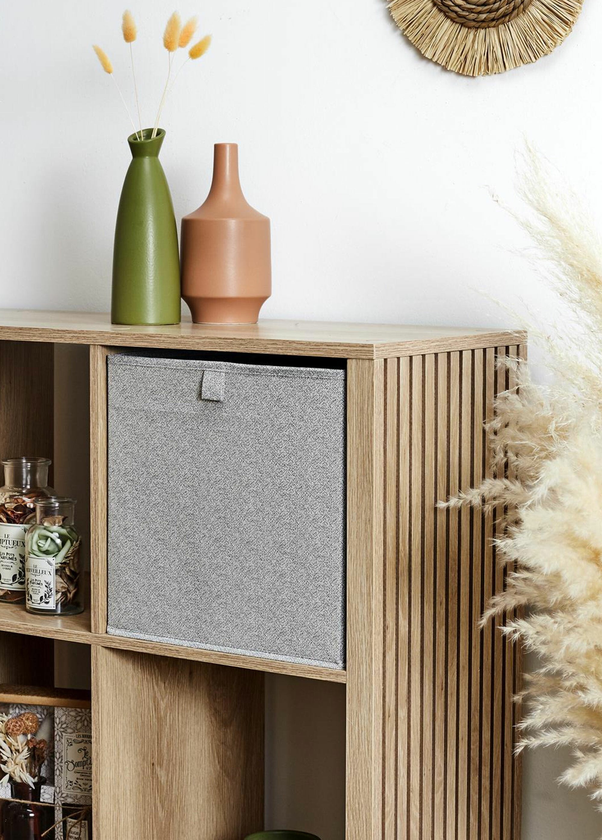 Opvouwbare_opbergkubus,_gevlekte_stof_Gris_clair_SF1_slim