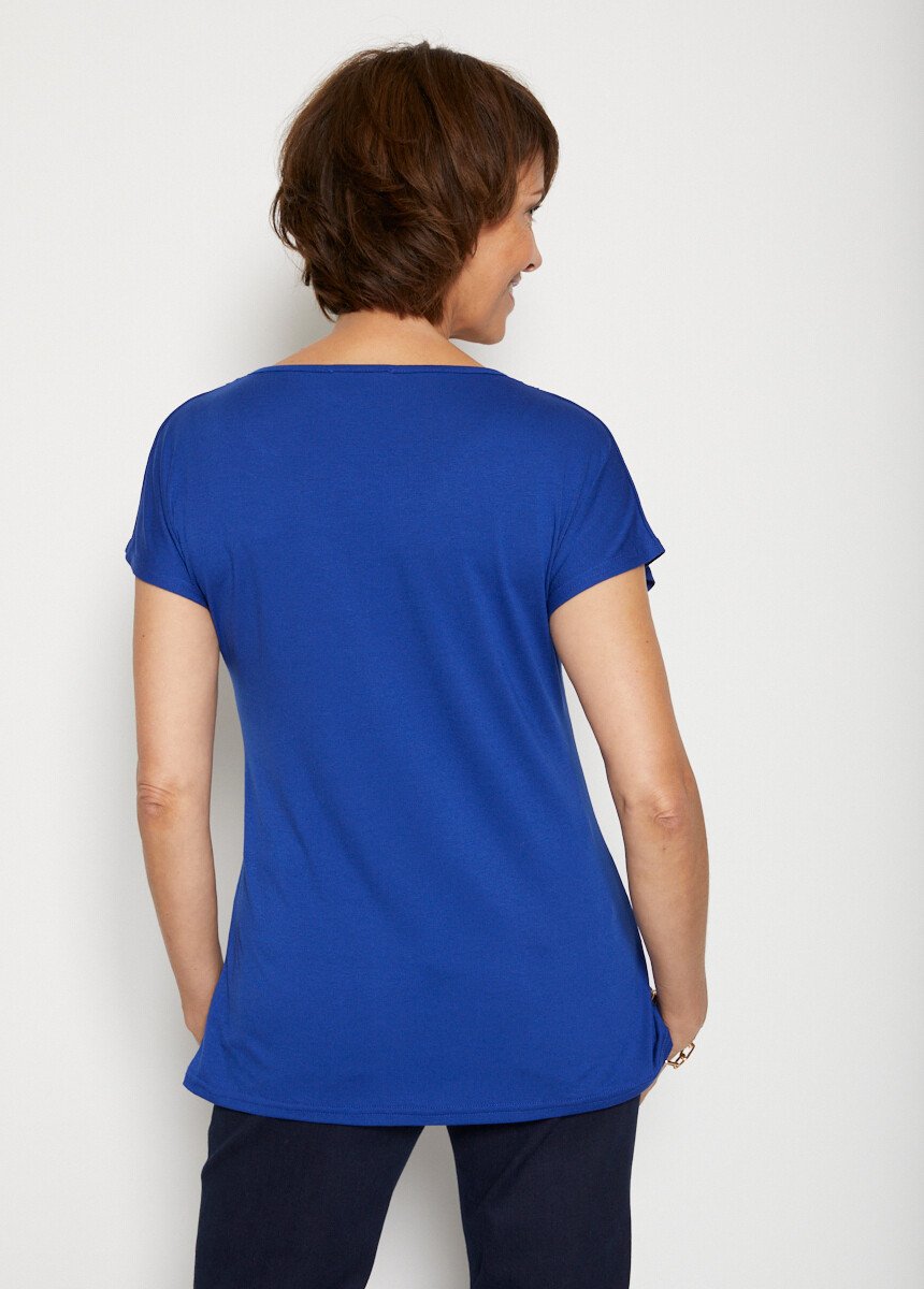 Kort_T-shirt_van_stretchkant_Bleu_DO1_slim