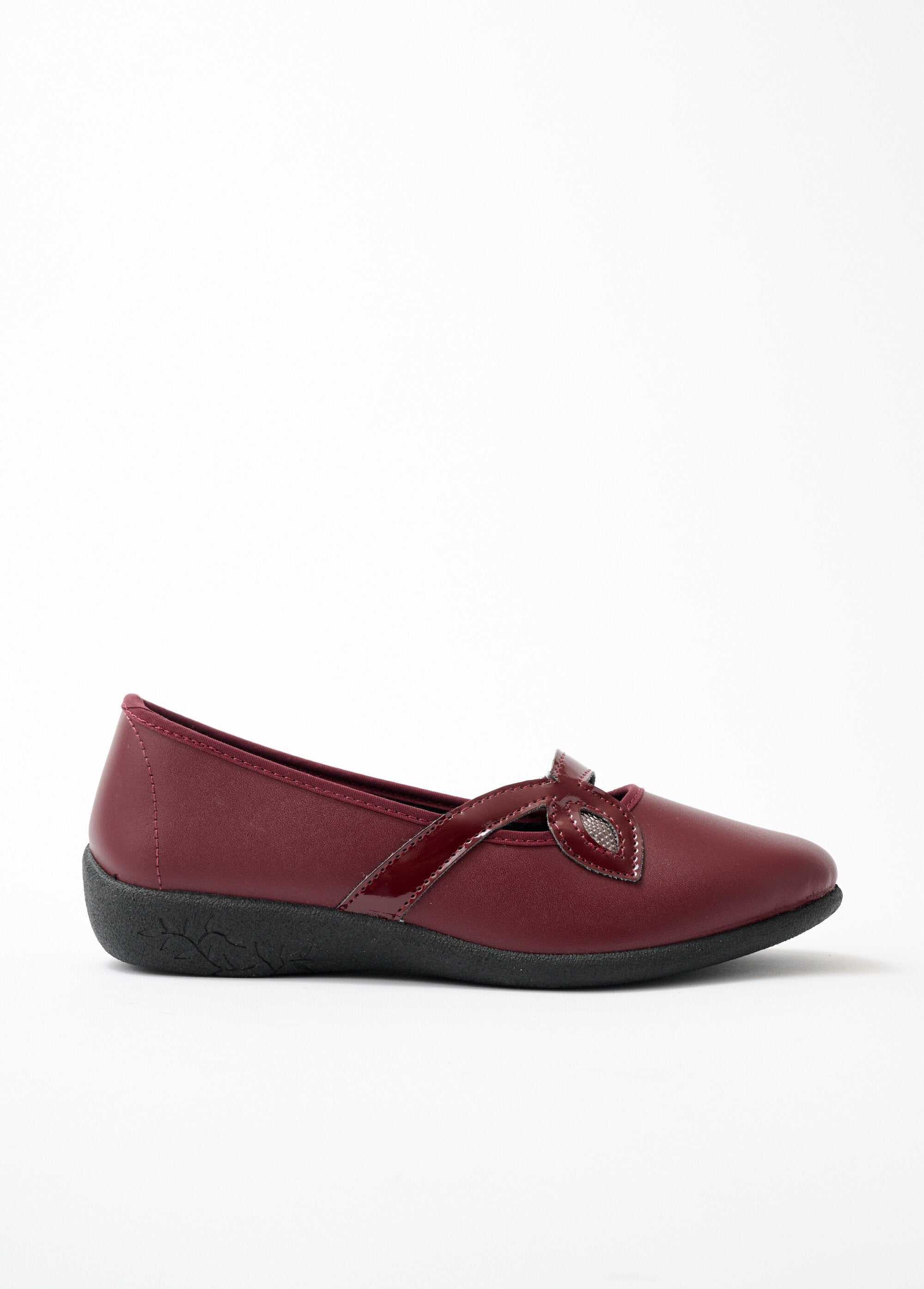 Comfortwijdte_leren_cross-over_ballerina's_Bordeaux_DR1_slim