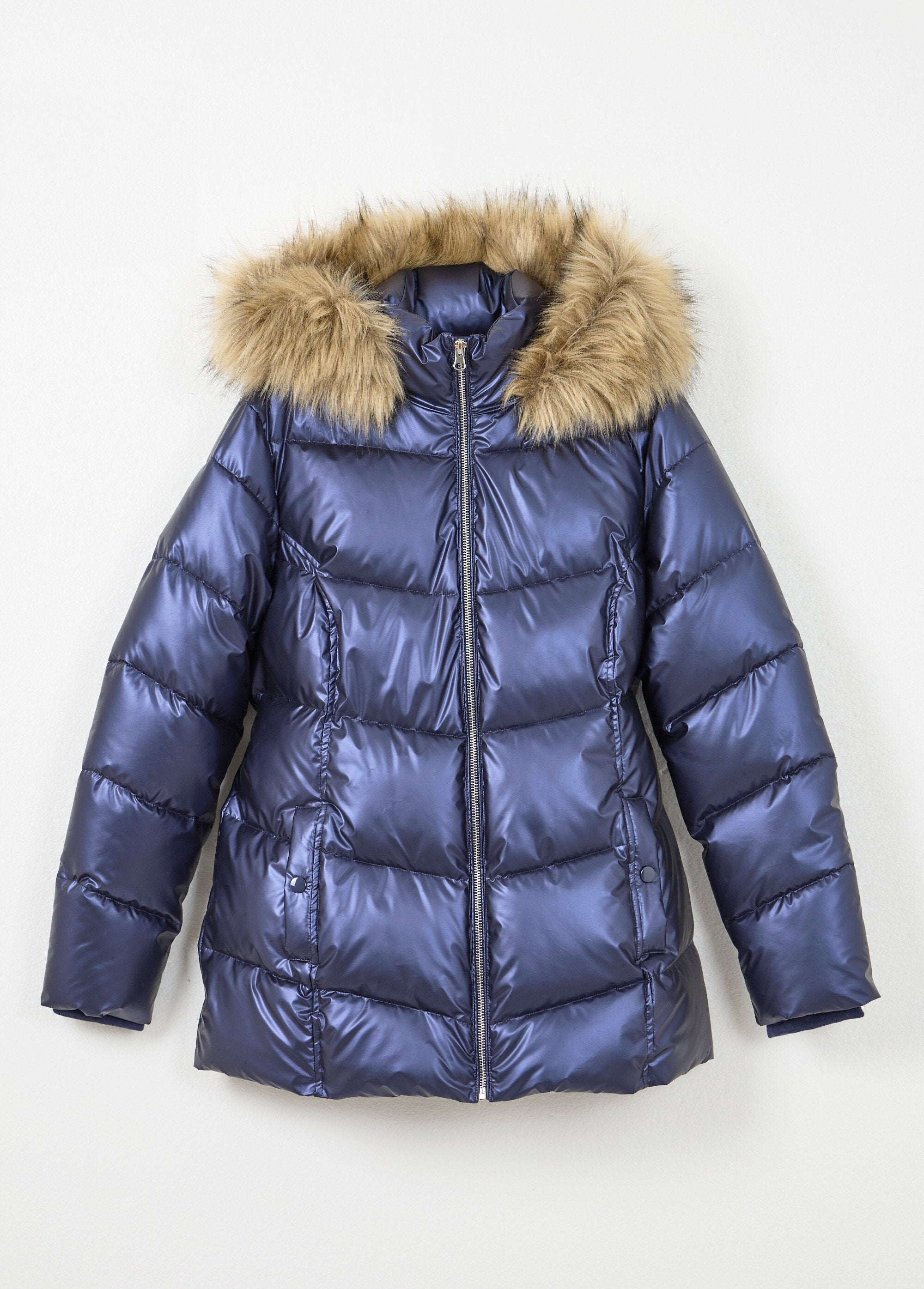 Gewatteerd_kort_jack_met_capuchon_met_metallic-effect_Bleu_AP1_slim
