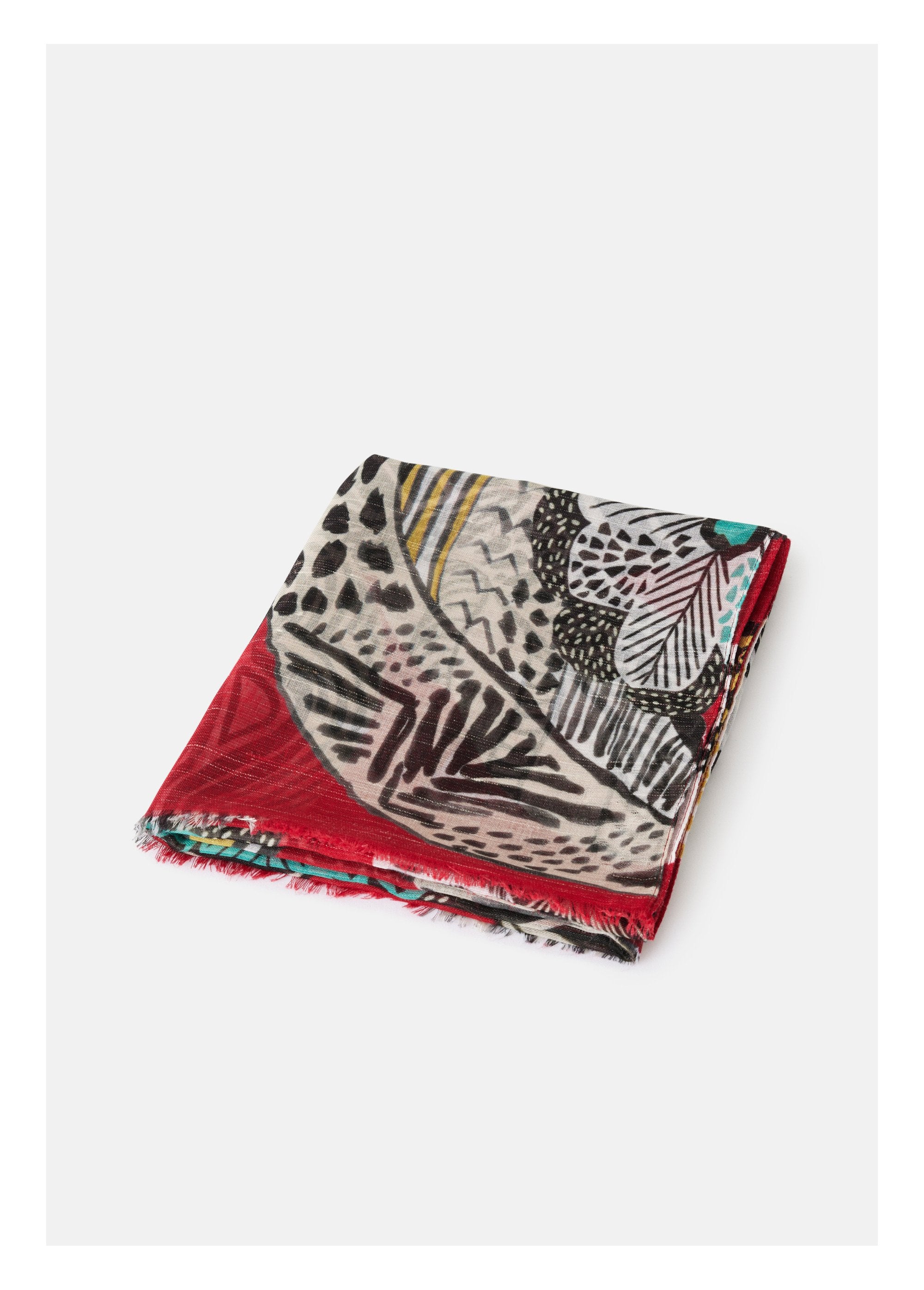 Veelkleurige_sjaal_van_polyester_voile_en_linnen_Veelkleurig_DE1_slim