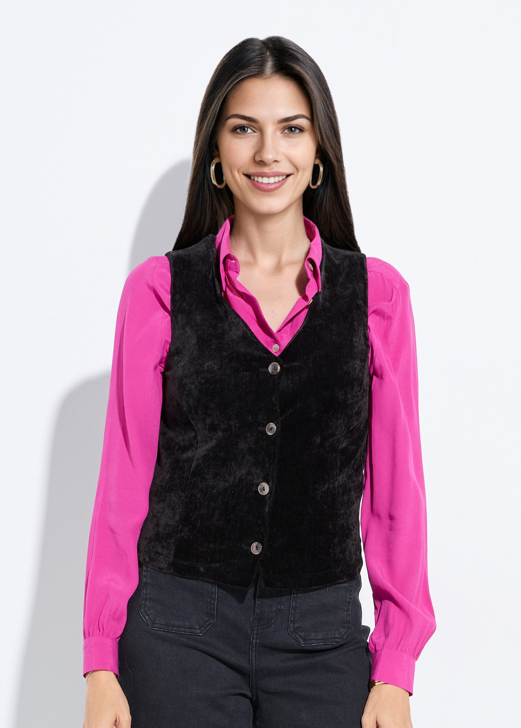 Gilet_sans_manches_boutonné_velours_ras_Noir_FA1_slim