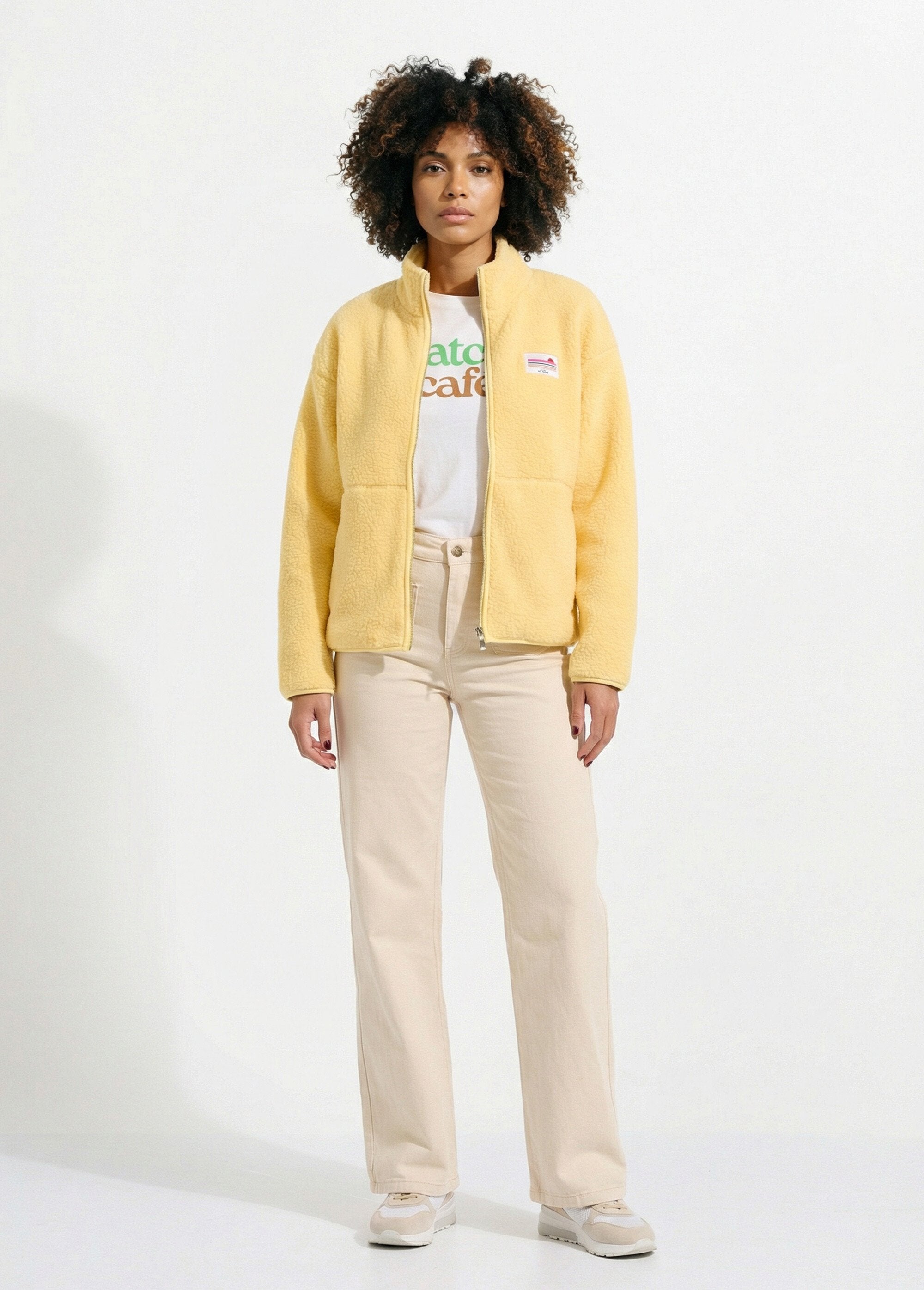 Warme_fleece_bodywarmer_met_rits,_opstaande_kraag_Jaune_SF1_slim