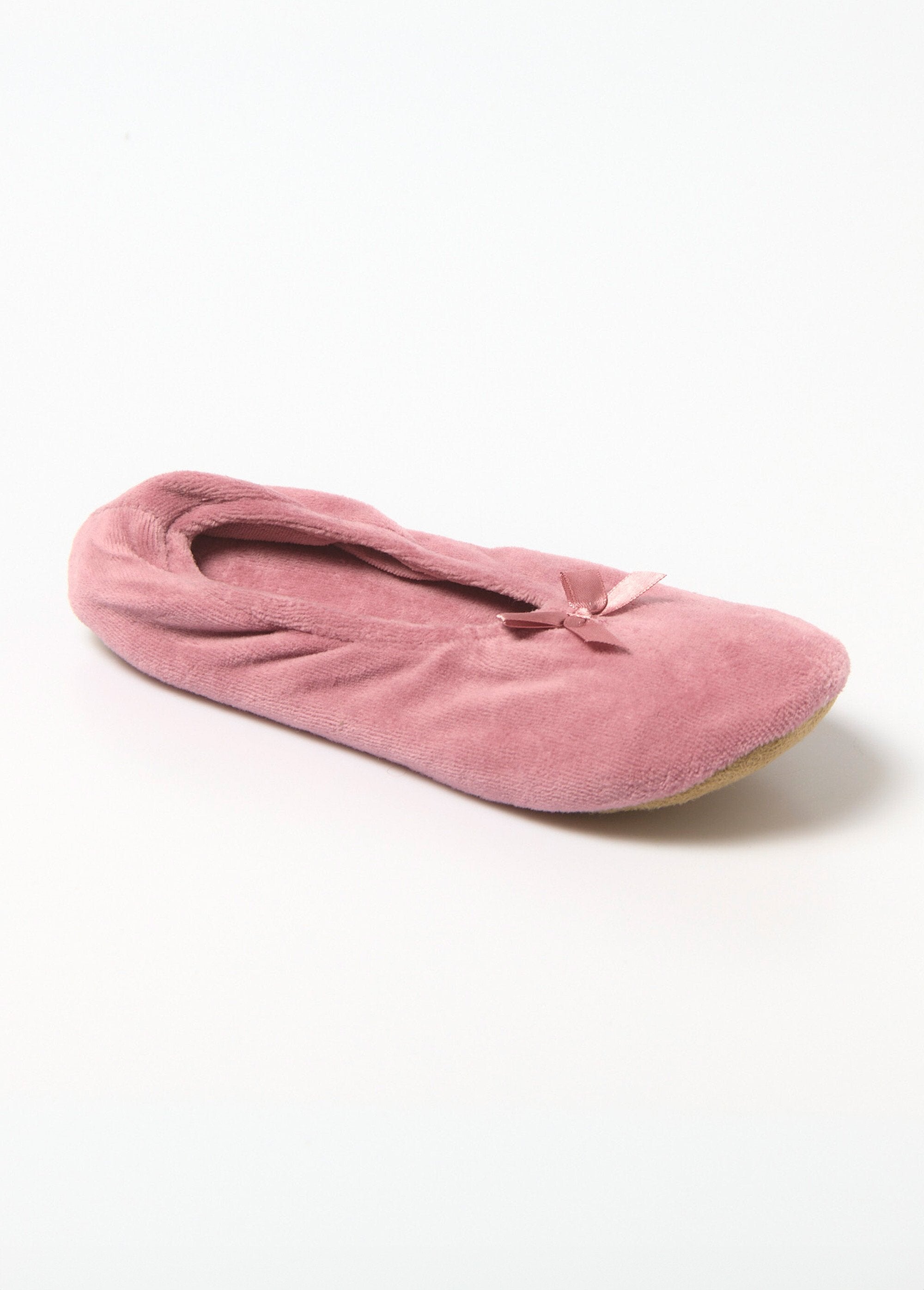 Elastische_fluwelen_ballerina's_Rose_fonce_FA1_slim