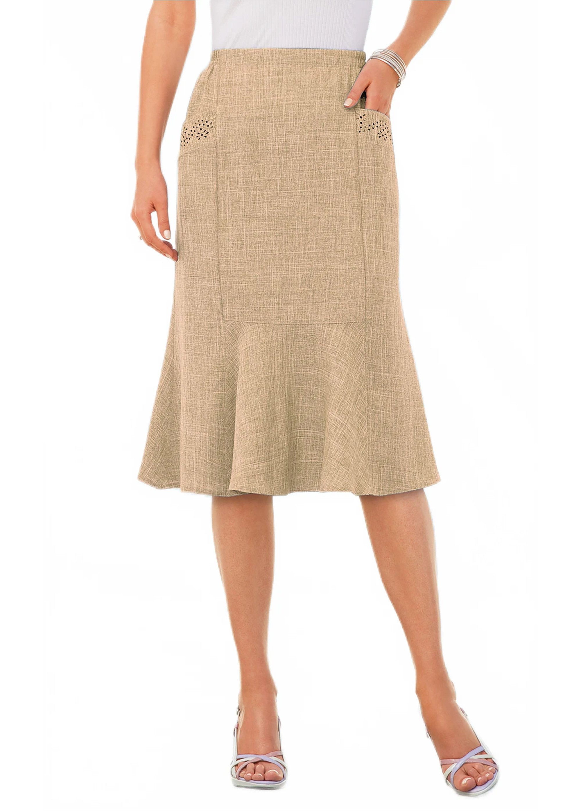 Uitlopende_rok_met_elastische_tailleband_BEIGE_FA1_slim