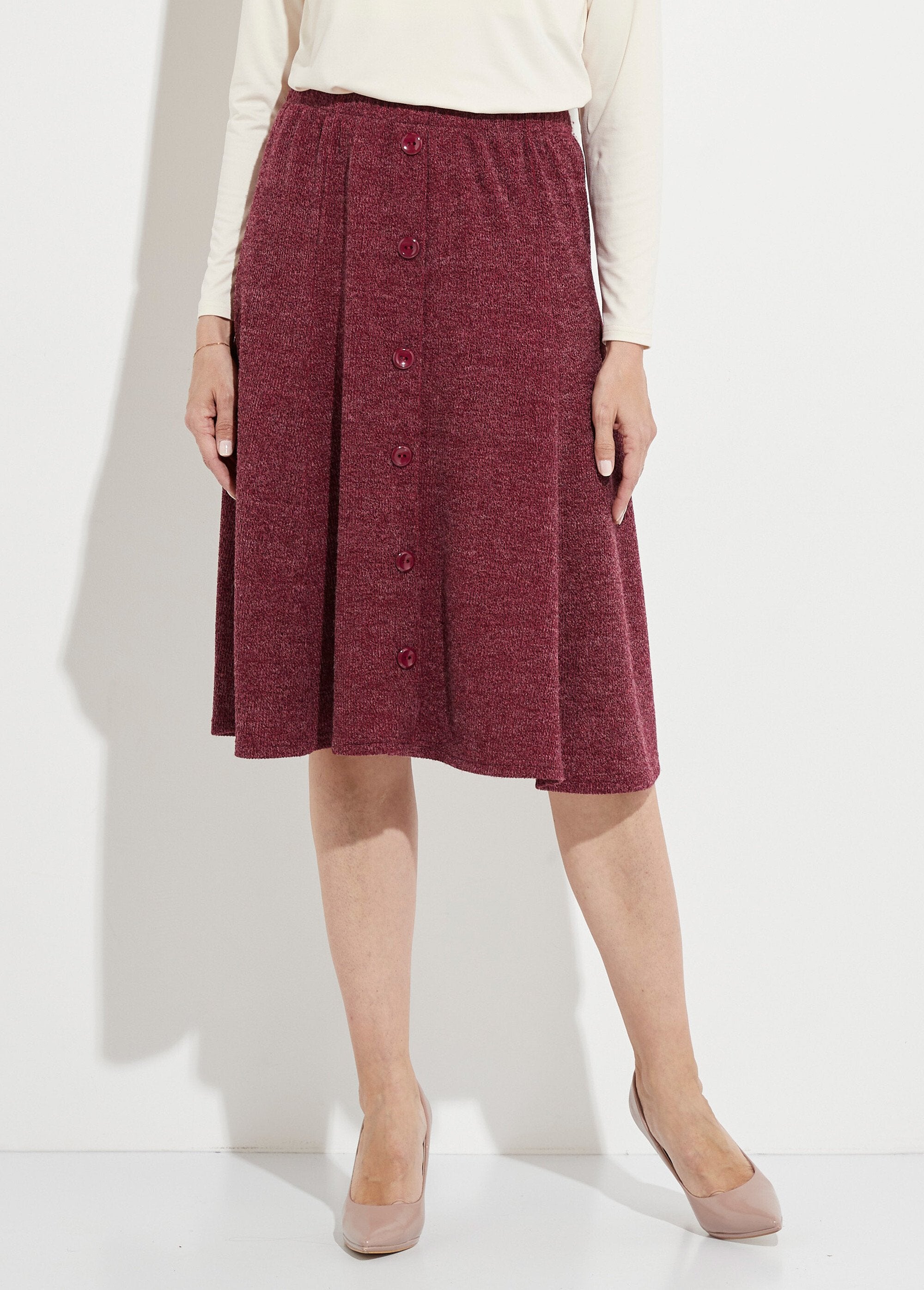 Jupe_mi_longue_évasée_maille_chaude_unie_Bordeaux_FA1_slim