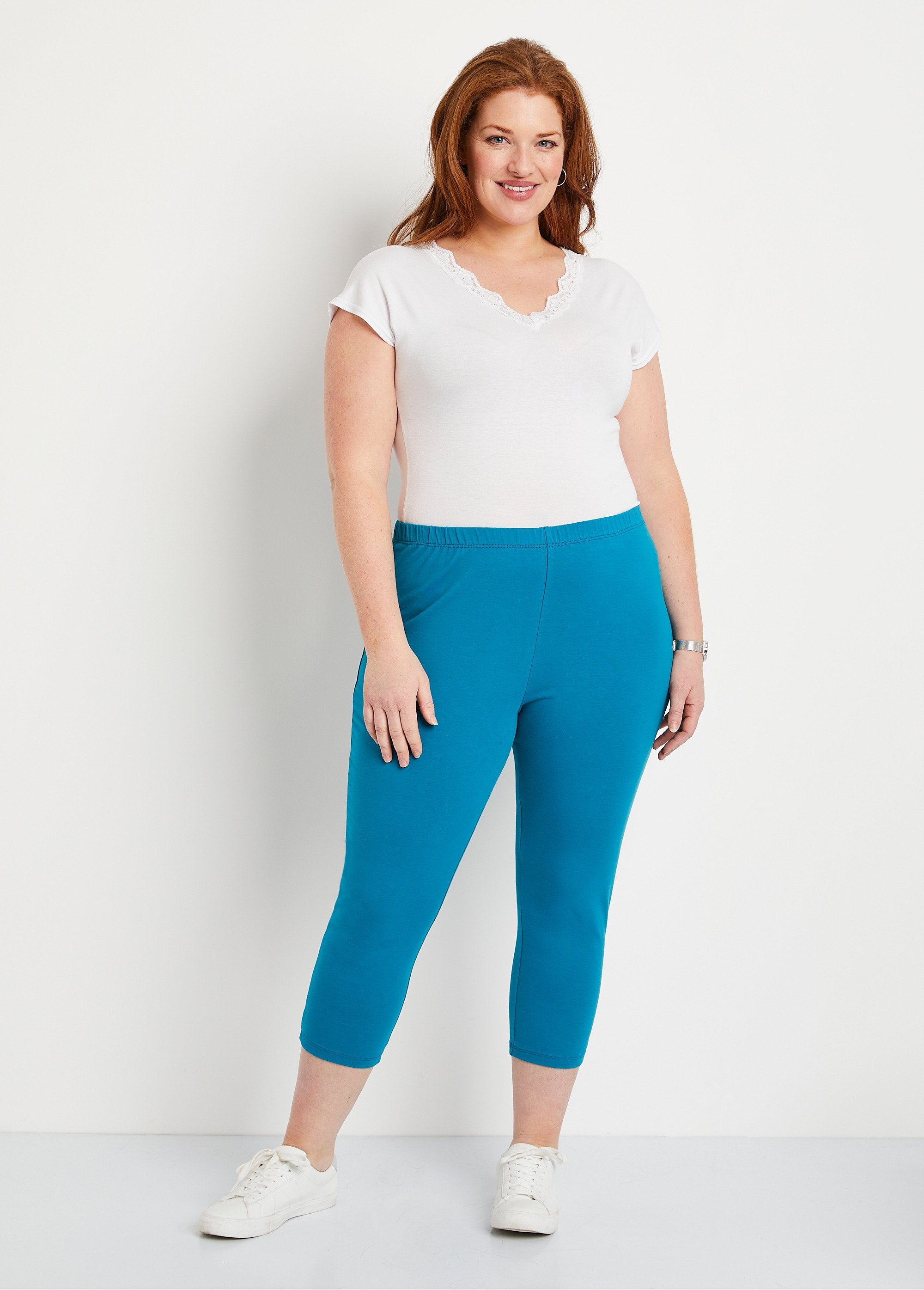 Korte_katoenen_legging_met_elastische_tailleband_Aqua_SF1_curvy