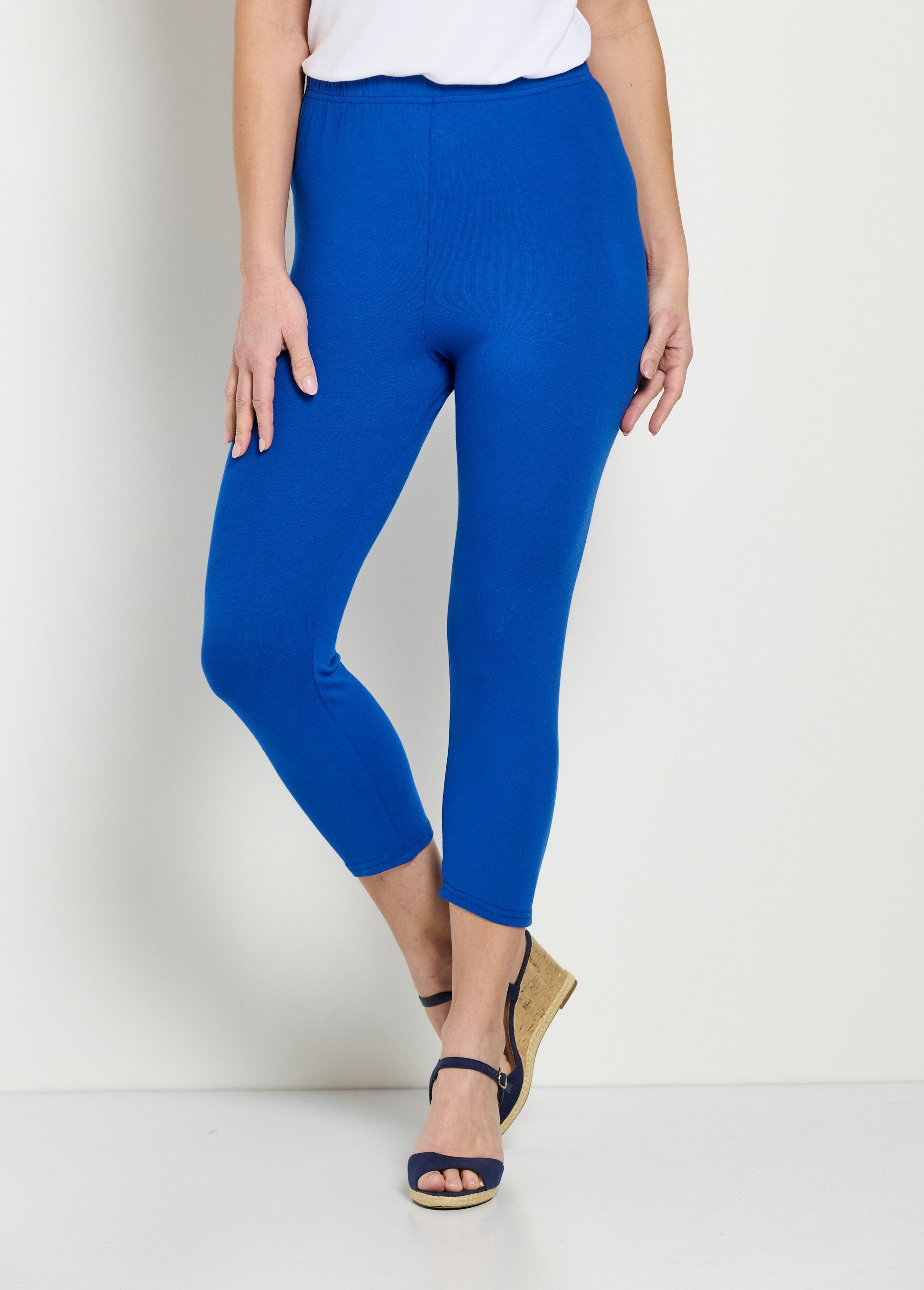 Legging_court_taille_élastiquée_extensible_Uni_bleu_FA1_slim